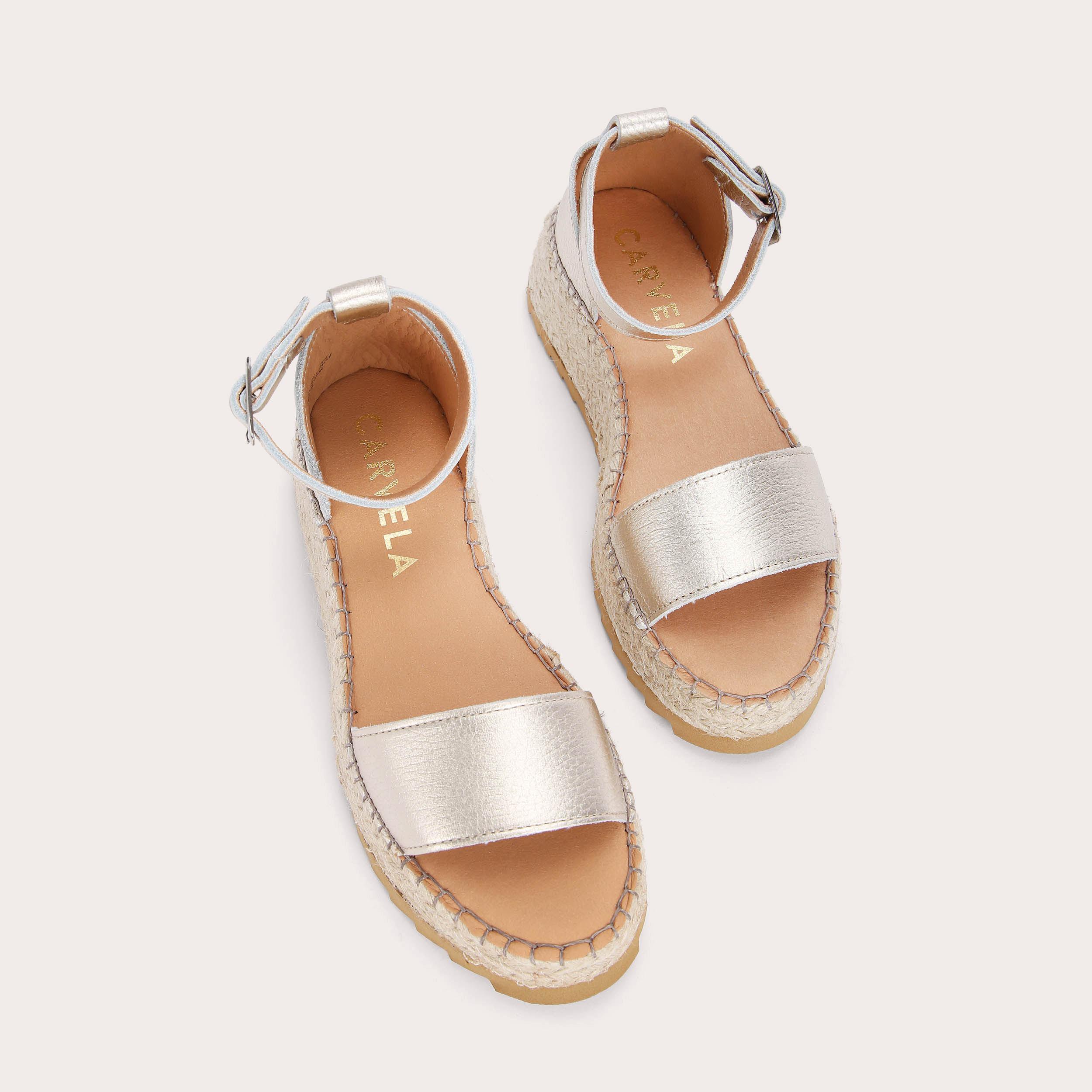 CHASE SANDAL Gold Leather Espadrille Sandals by CARVELA COMFORT