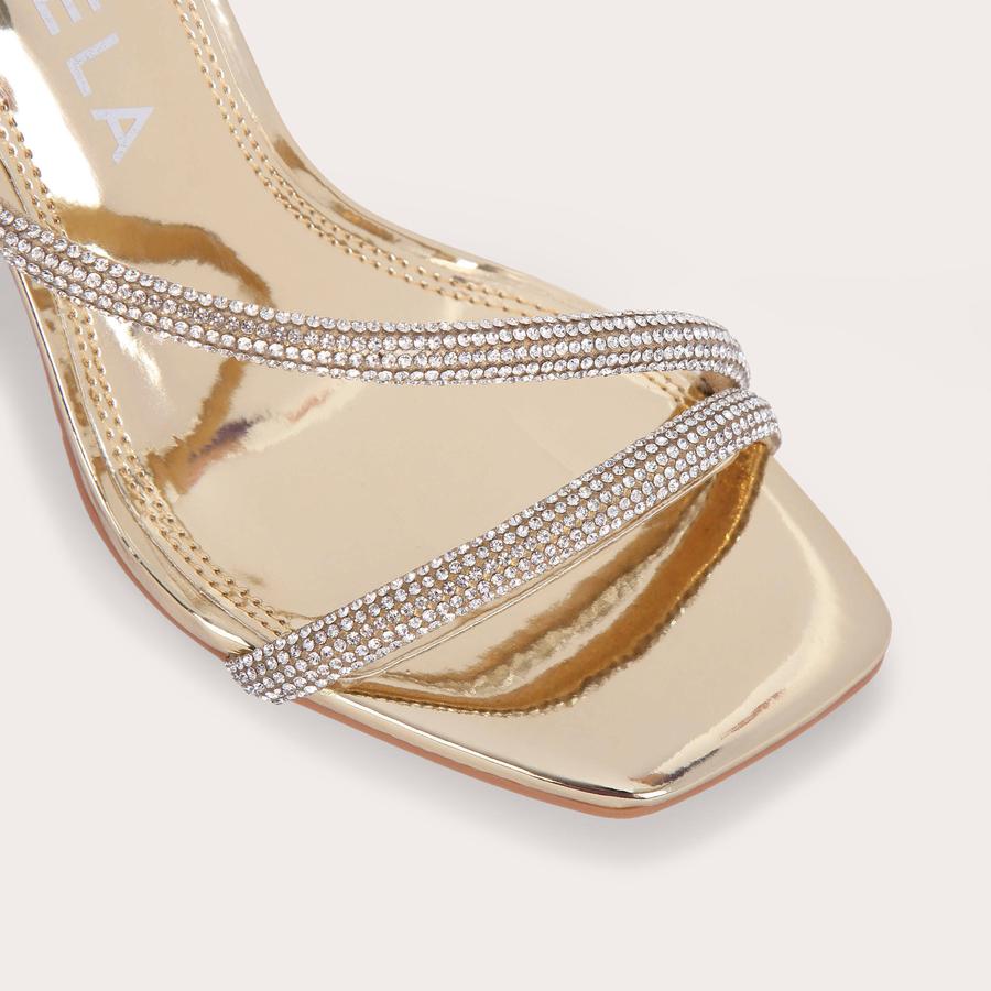 PAPARAZZI Gold Metallic Crystal High Heels by CARVELA