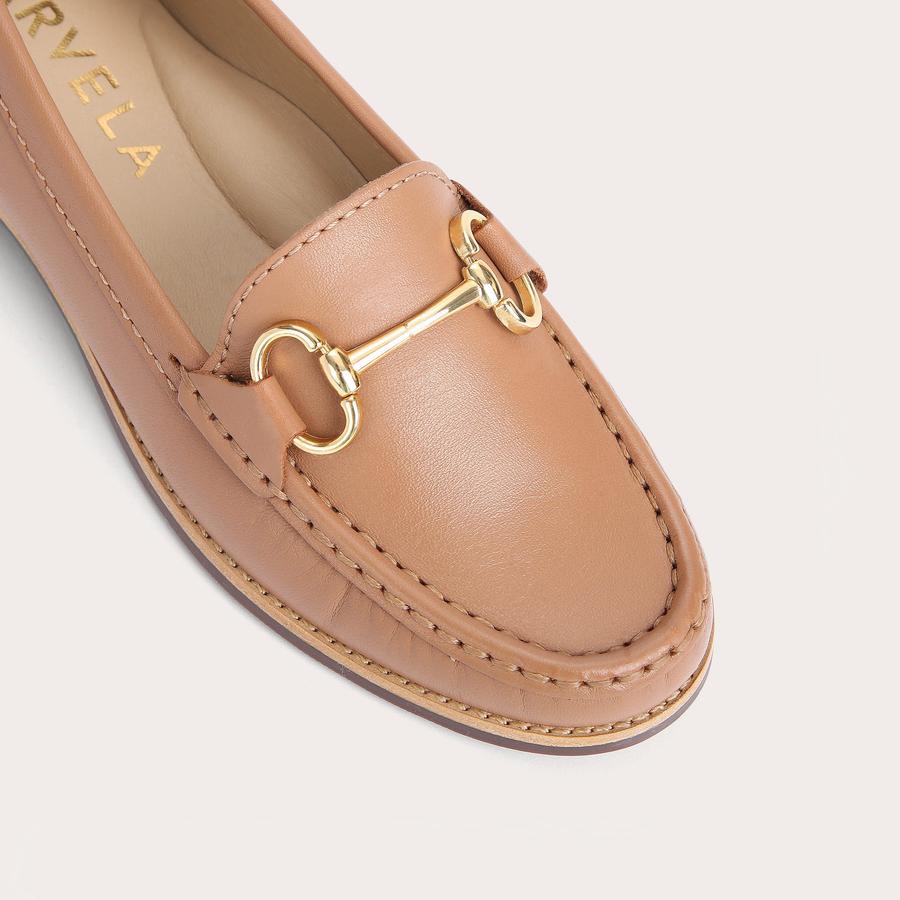 CLICK 2 Camel Leather Horsebit Loafers by CARVELA COMFORT