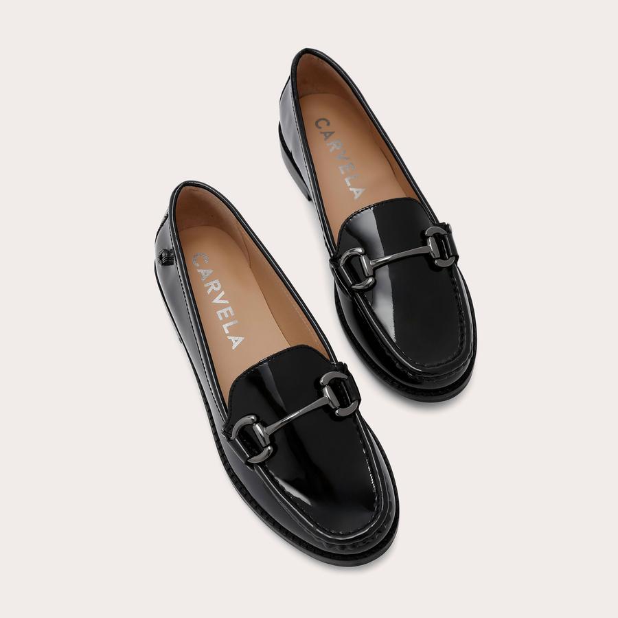 SNAP Patent Black Leather Slip On Loafers by CARVELA COMFORT