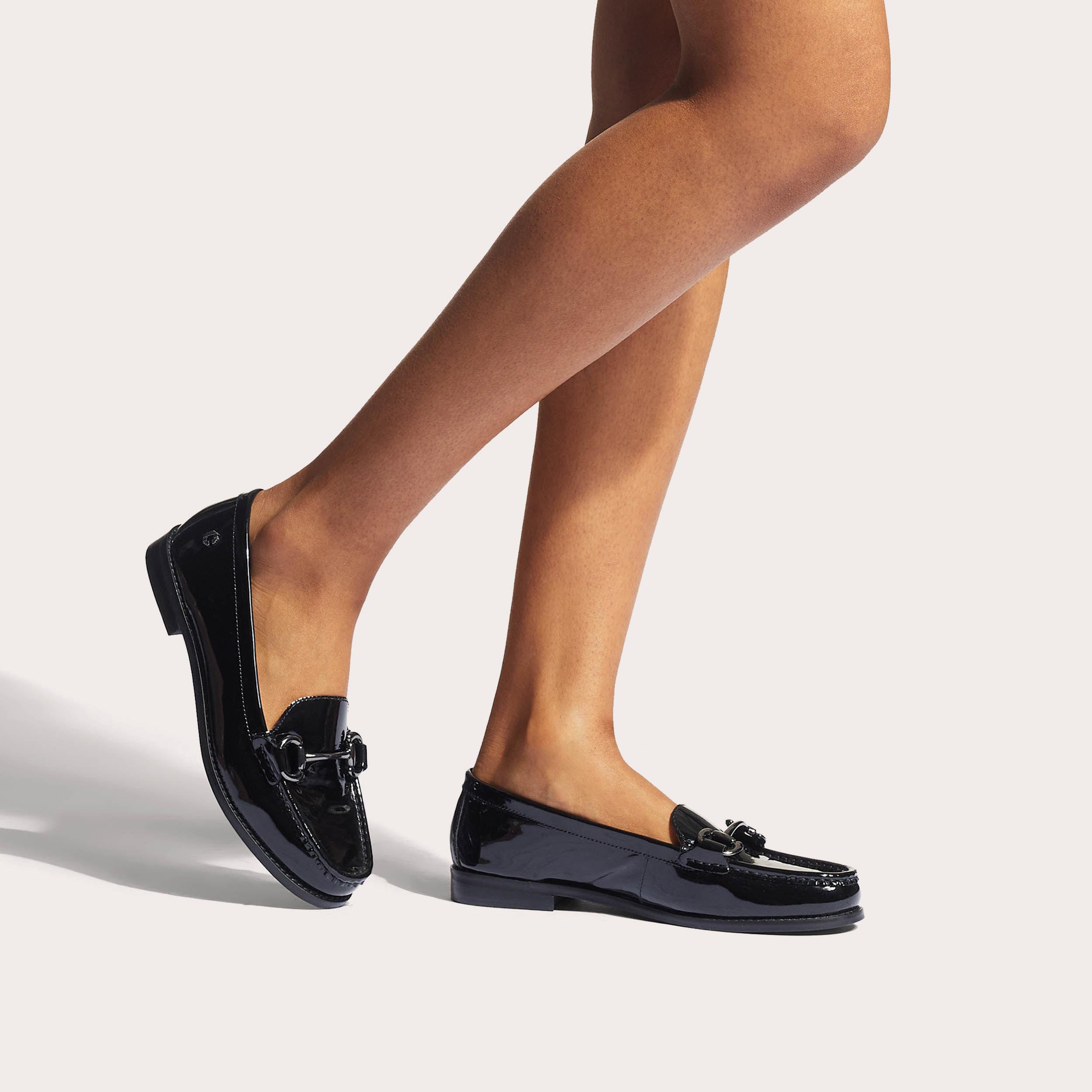 Carvela black hot sale patent loafers