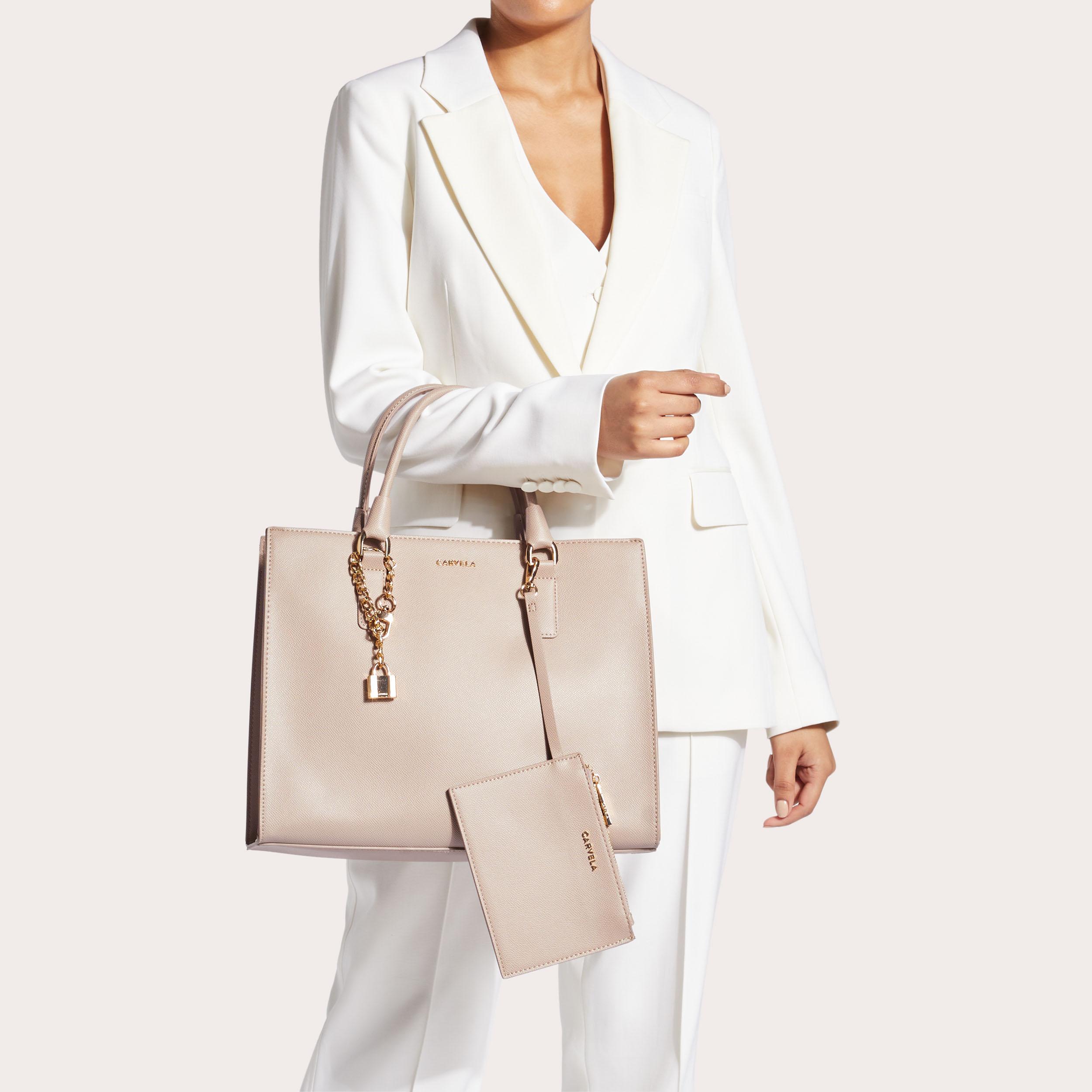 LATTE Taupe Tote Bag by CARVELA