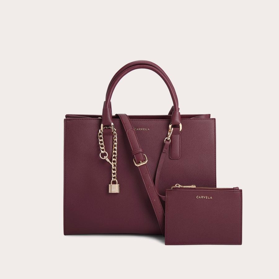 LATTE Wine Large Cross Body Tote Bag by CARVELA