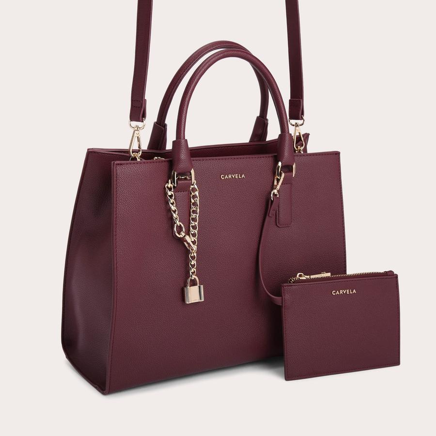 LATTE Wine Large Cross Body Tote Bag by CARVELA