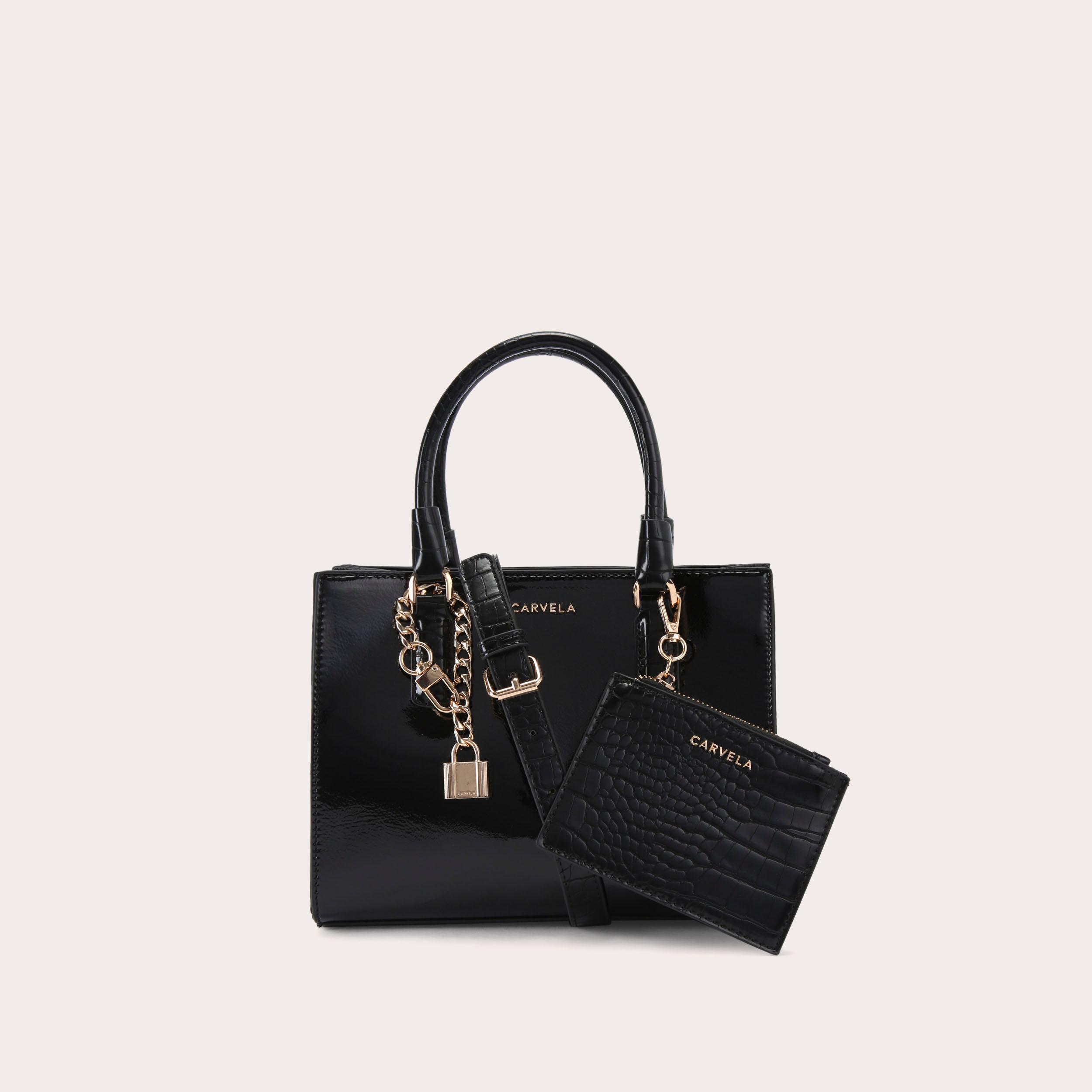 MINI LATTE Black Tote Bag by CARVELA