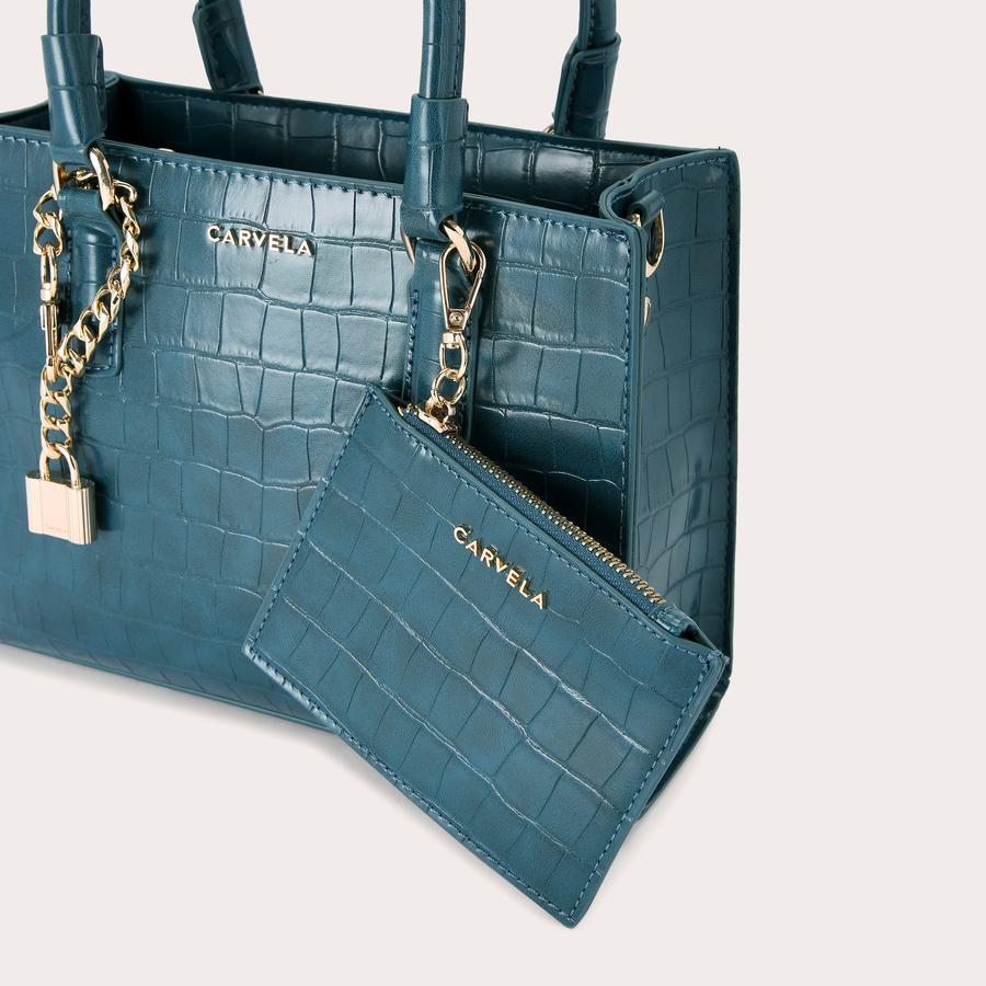 MINI LATTE Teal Tote Bag by CARVELA