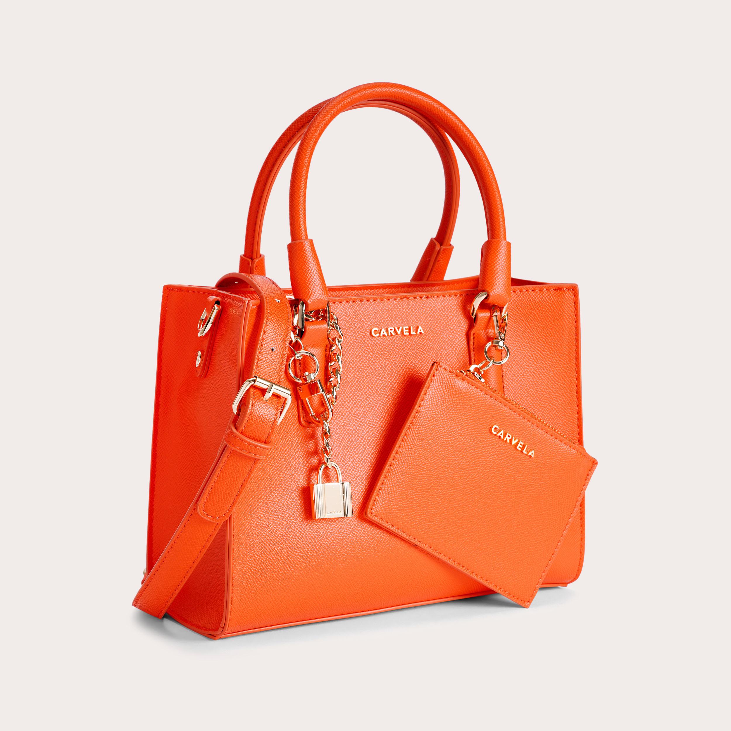 MINI LATTE Orange Cross Body Bag by CARVELA