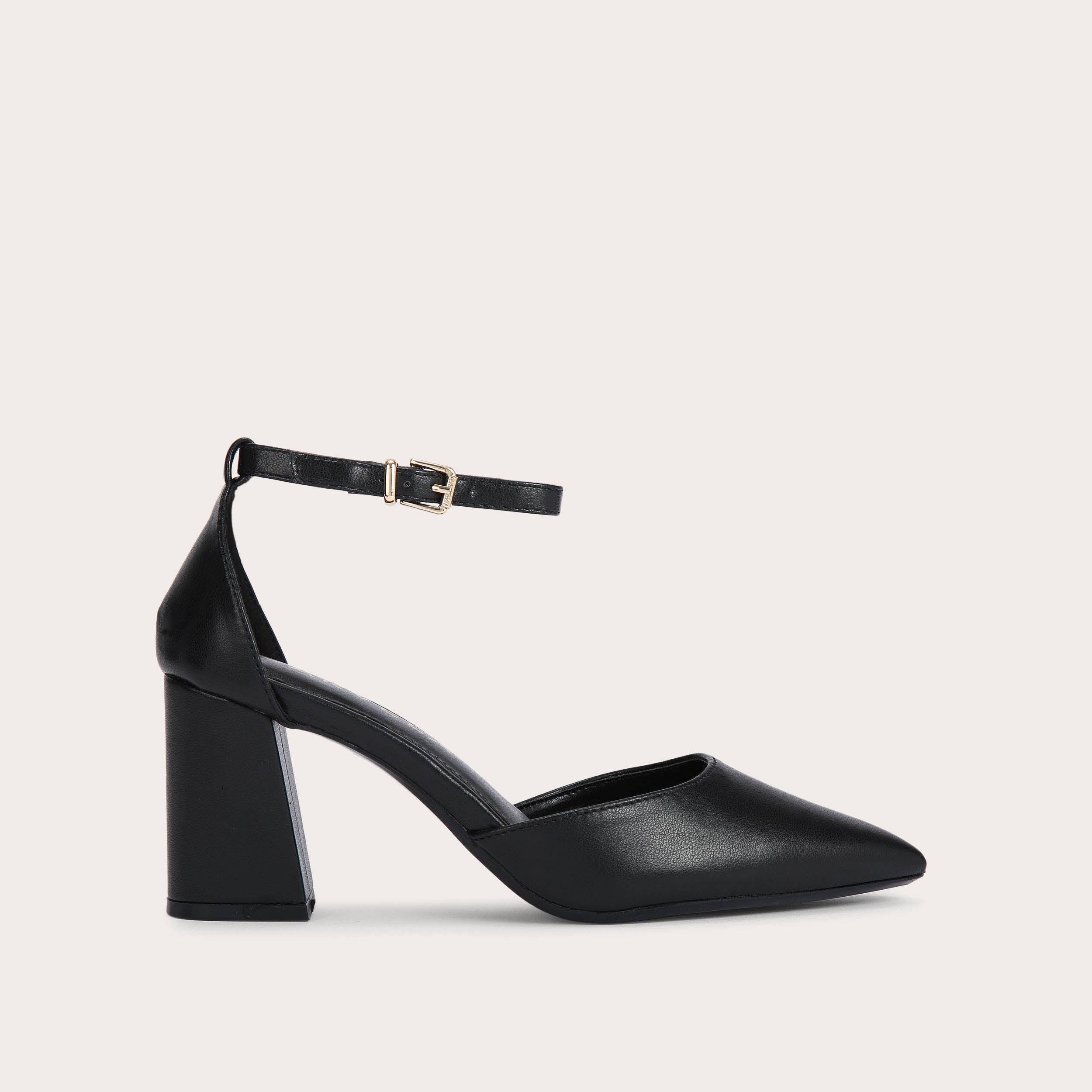 REFINED COURT Black Pointed Toe Block Heels by CARVELA