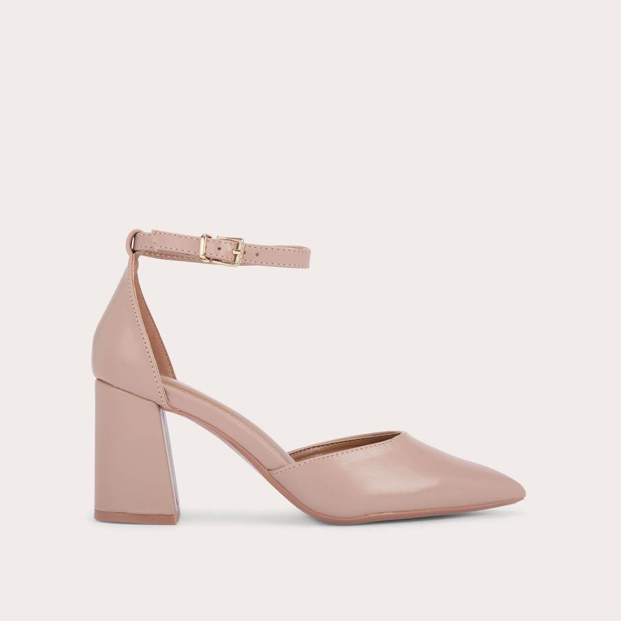 REFINED COURT Blush Pointed Toe Block Heels by CARVELA