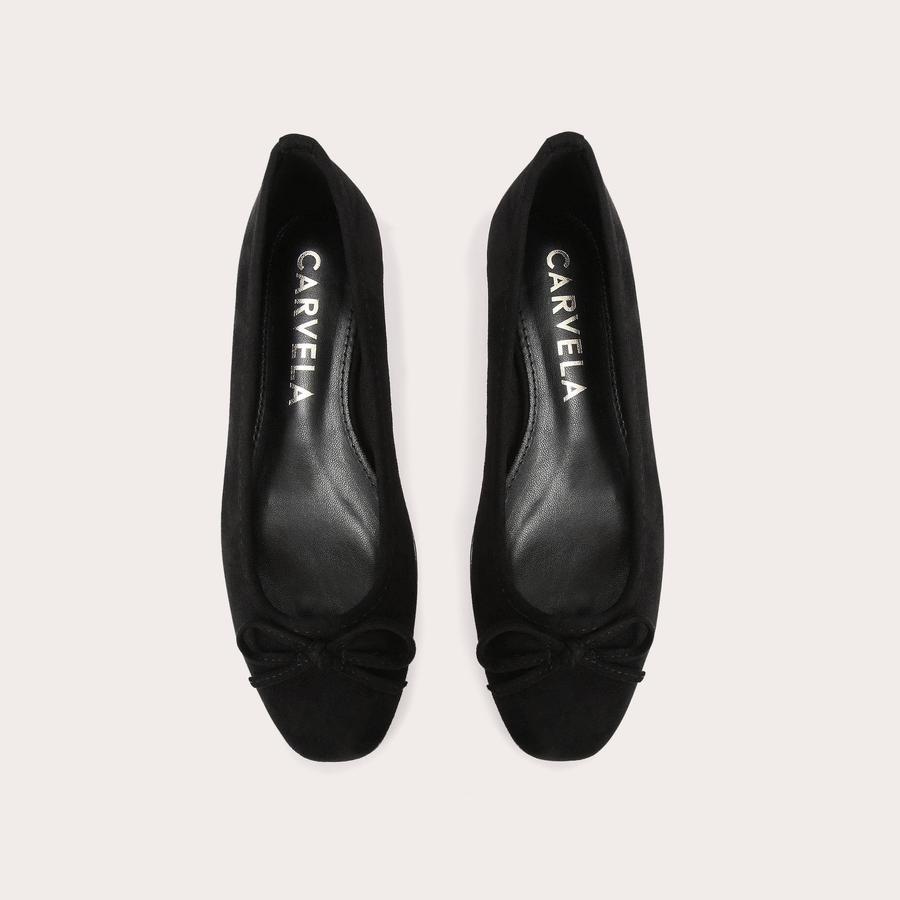 LILY BALLERINA Black Suedette Slip On Flats by CARVELA