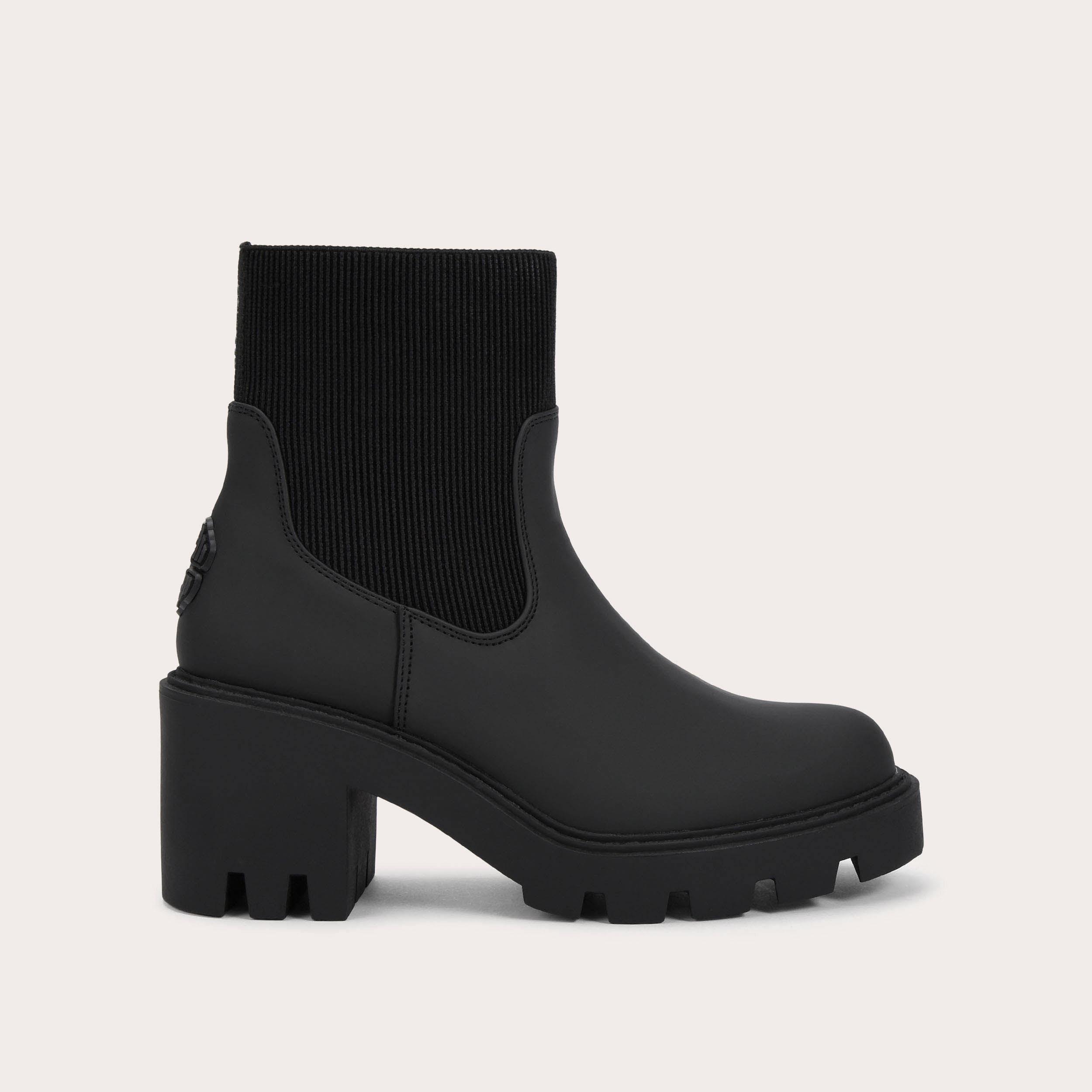 SPLASH HEEL Black Rubber Ankle Boot by CARVELA COMFORT