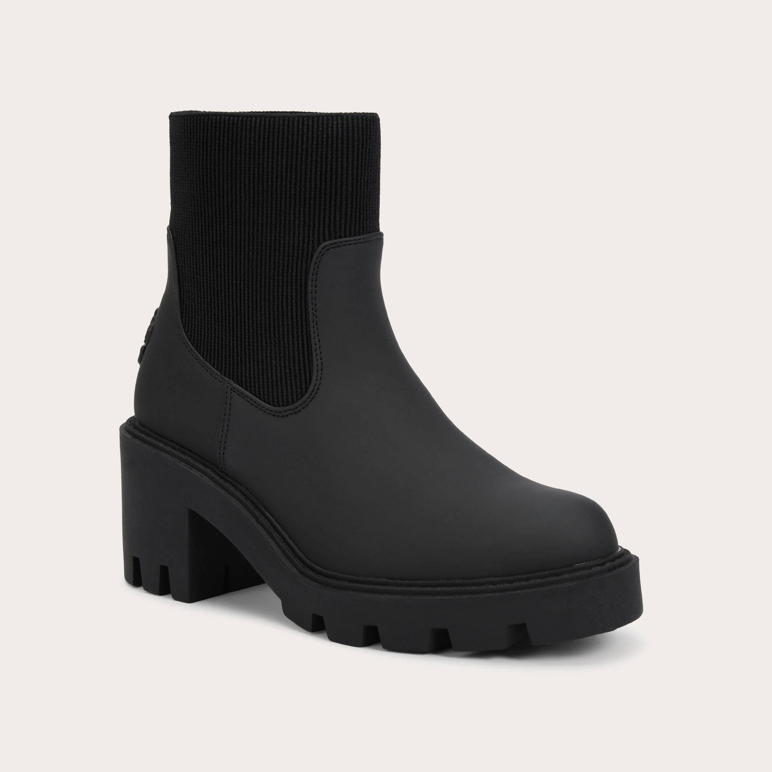 SPLASH HEEL Black Rubber Ankle Boot by CARVELA COMFORT