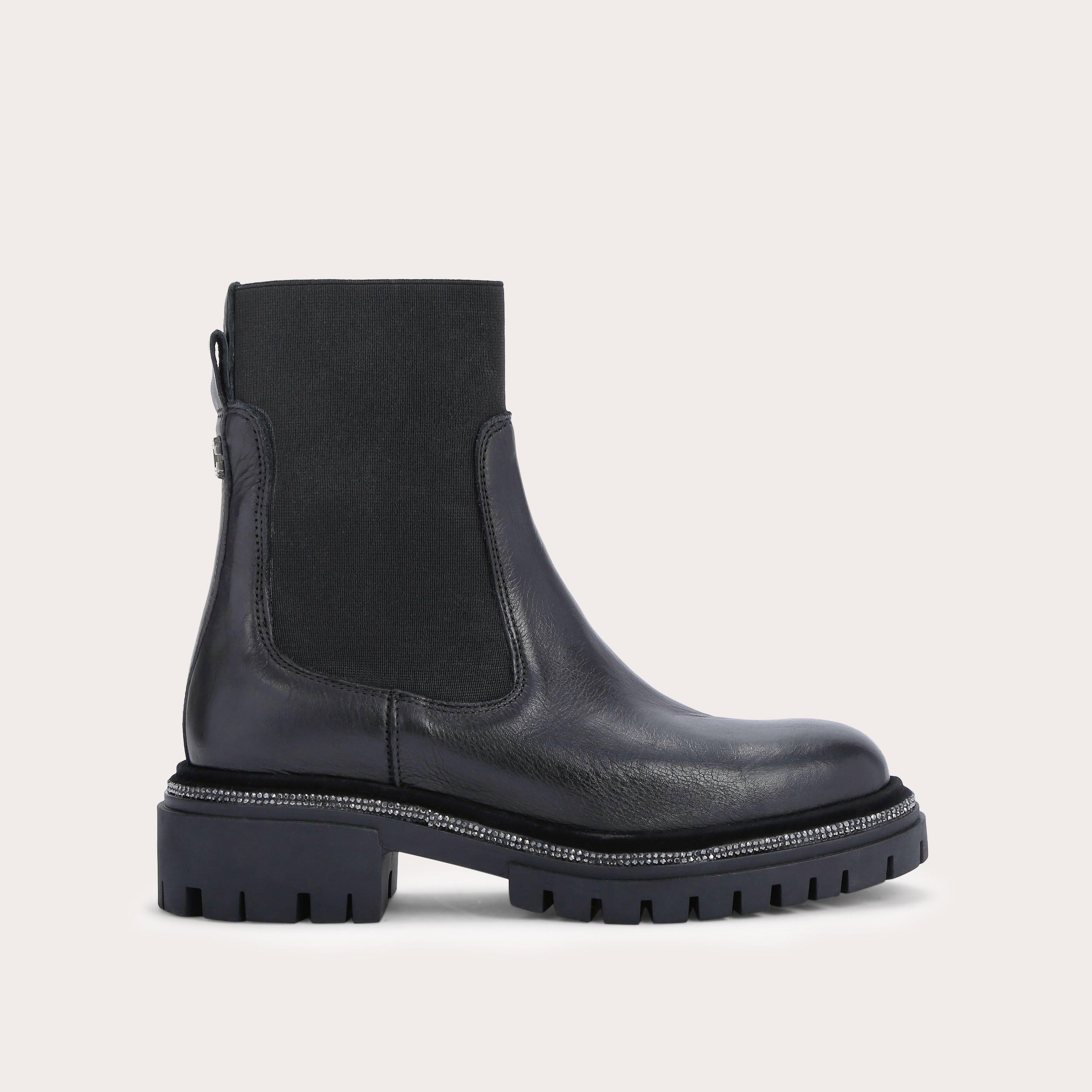 Carvela leather sale flat chelsea boots