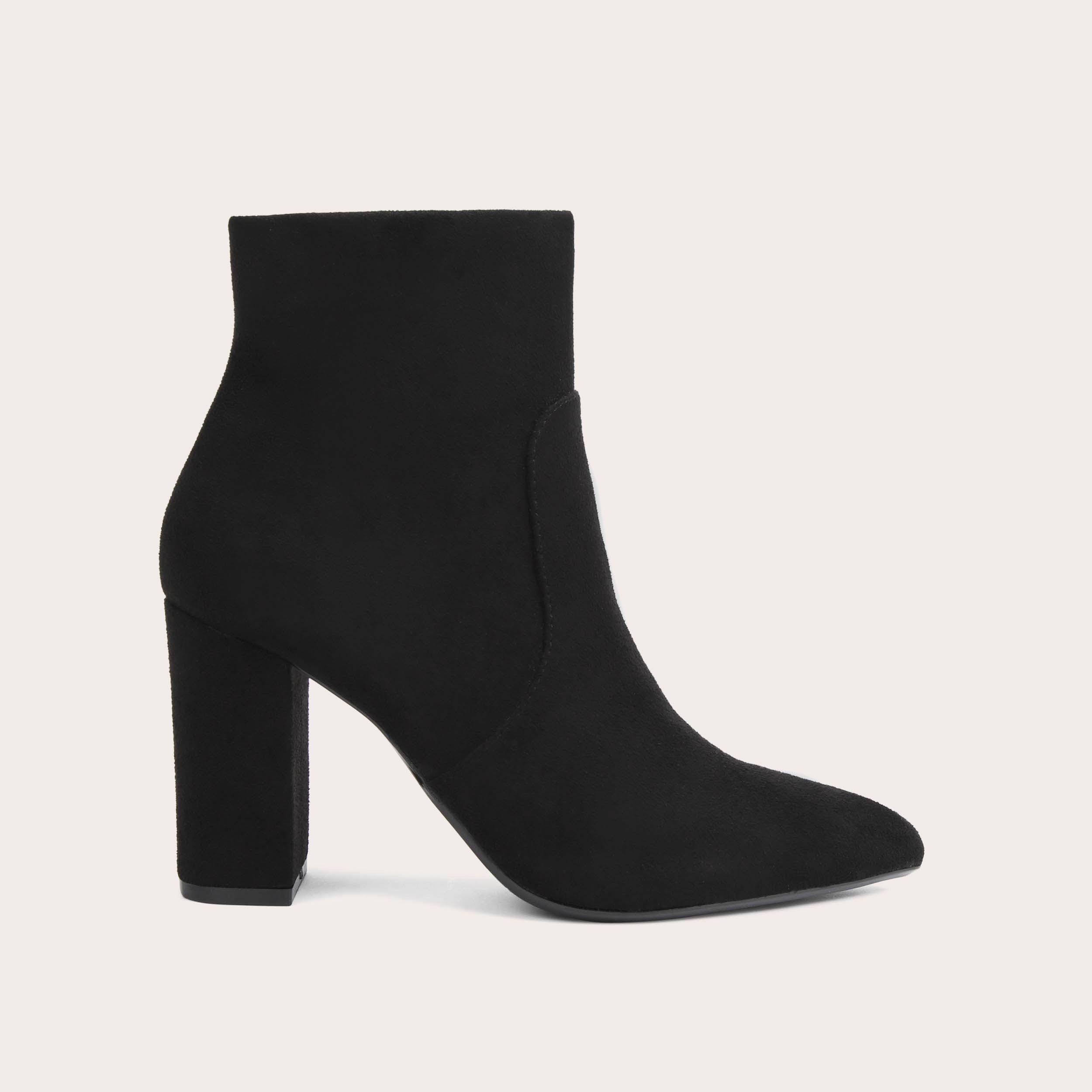 SHONE ANKLE BOOT Black Suedette Block Heel Ankle Boot by CARVELA