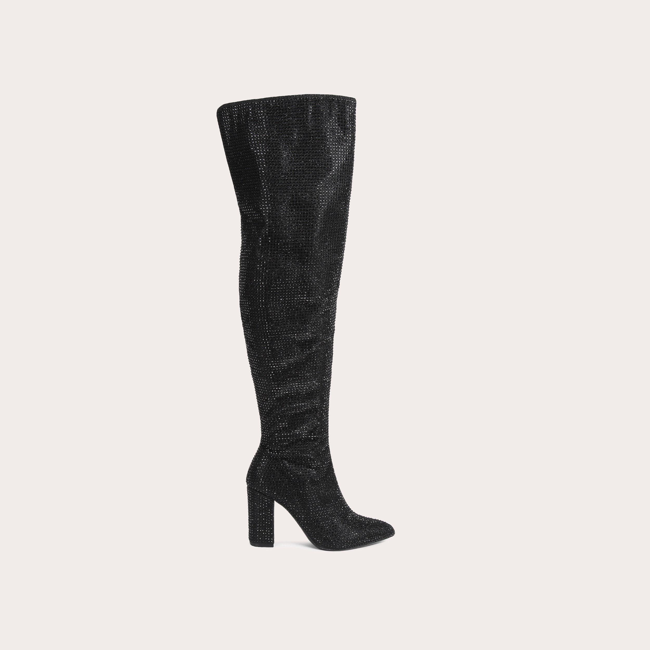 SHINE OTK Black Crystal Boots by CARVELA