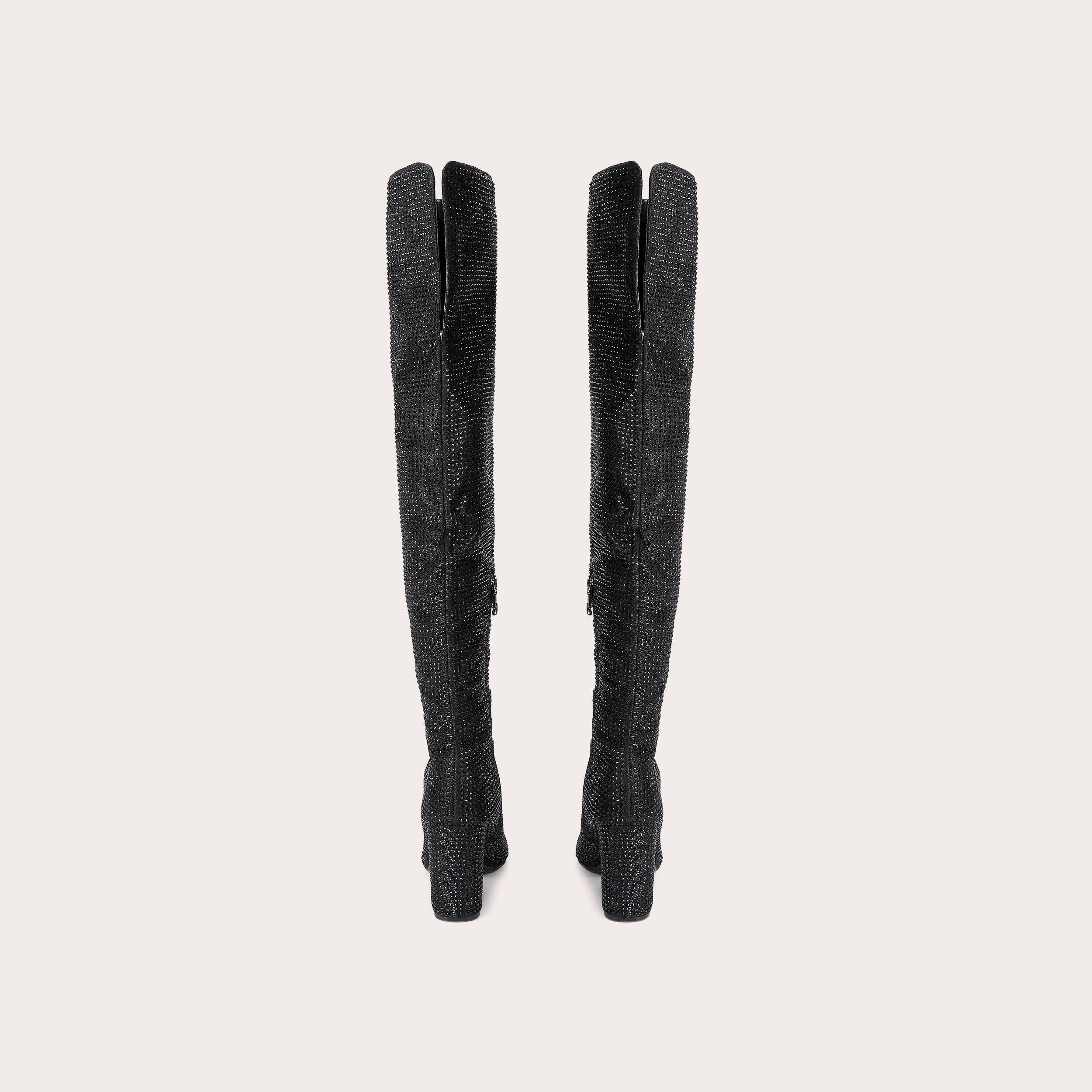SHINE OTK Black Crystal Boots by CARVELA