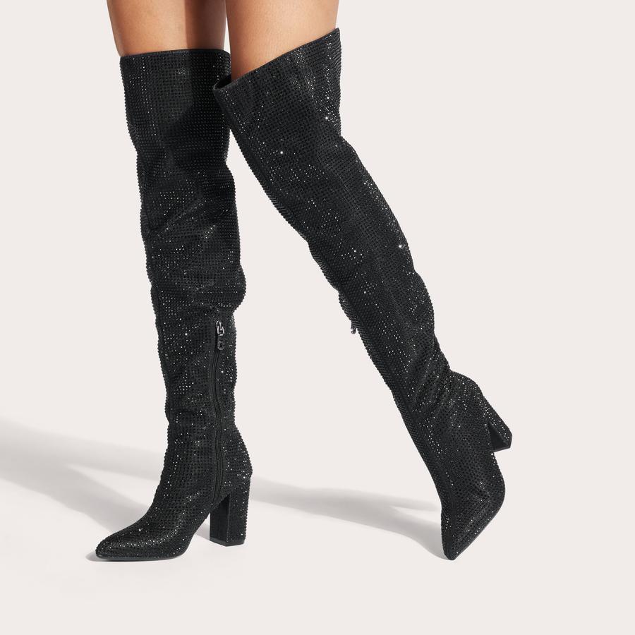 Carvela polished flat knee boots online