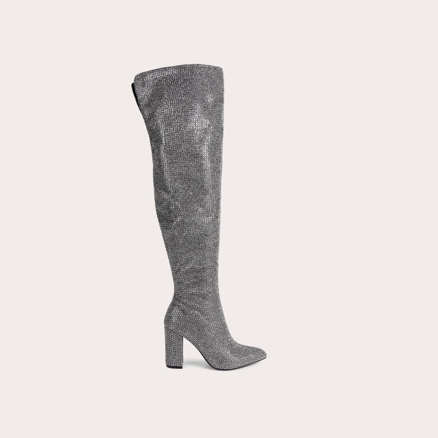 SHINE OTK Grey Crystal Boots by CARVELA