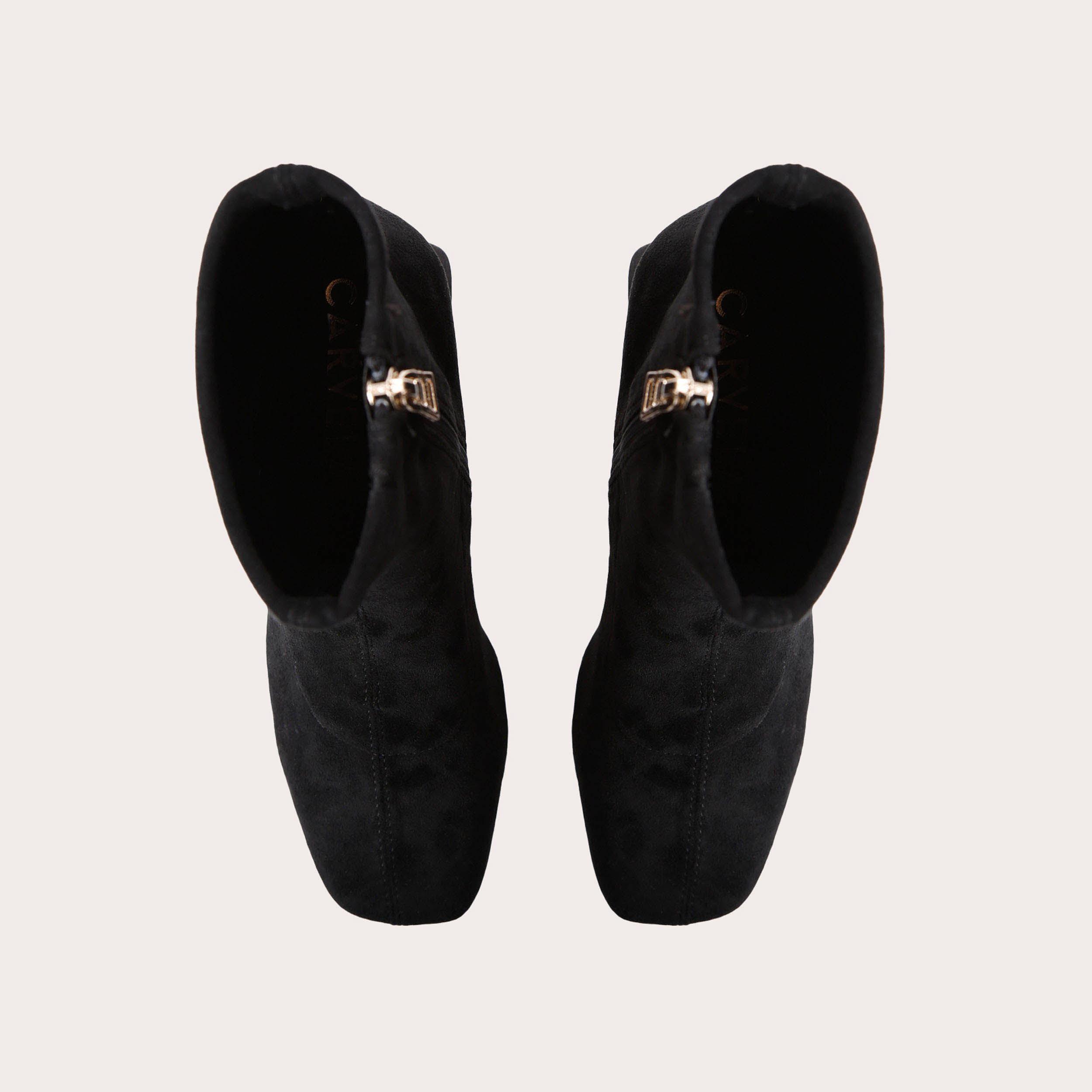 QUANT ANKLE BOOT Black Heel Suedette Ankle Boot by CARVELA