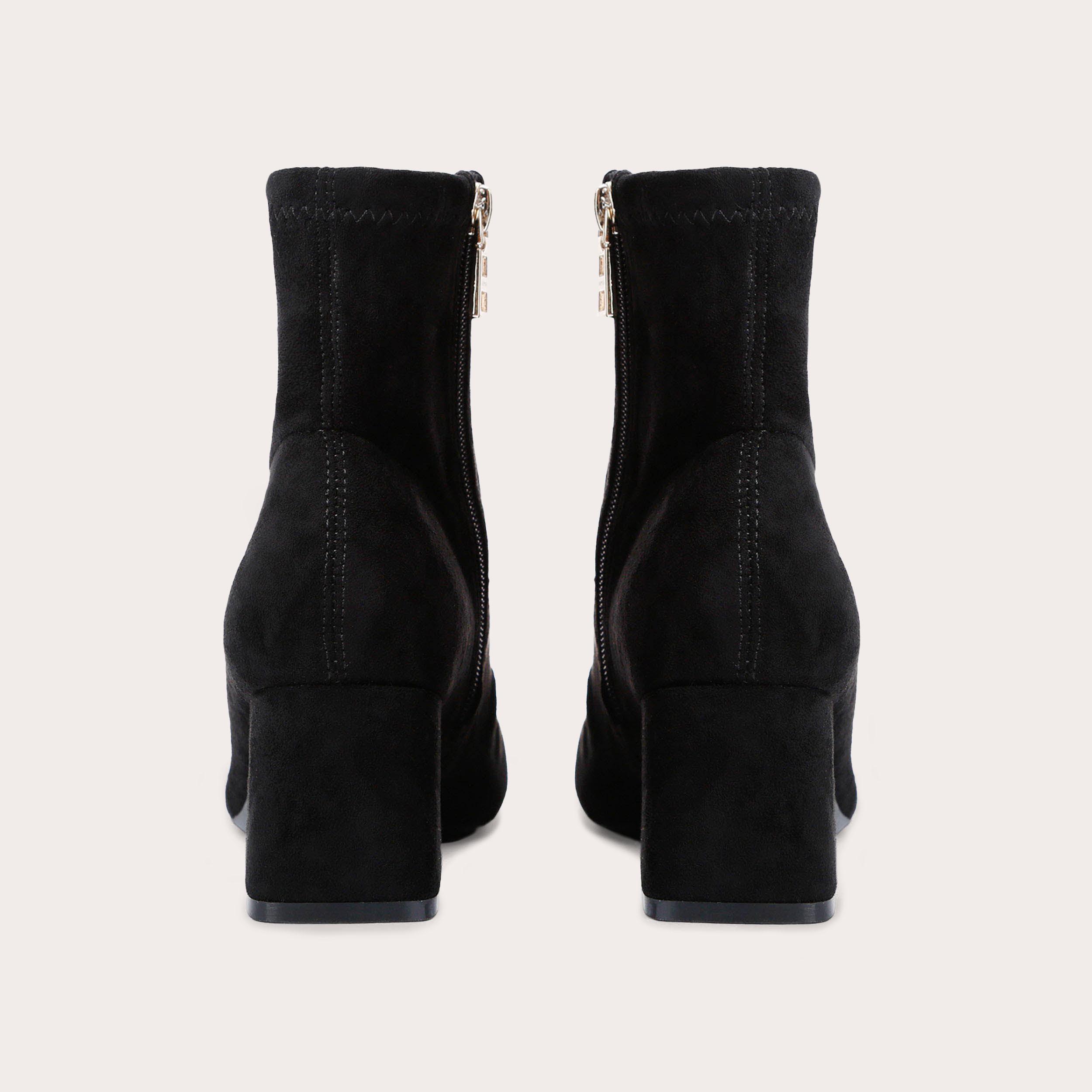 QUANT ANKLE BOOT Black Heel Suedette Ankle Boot by CARVELA