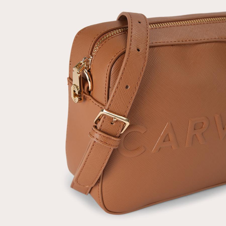 FRAME X BODY Tan Cross Body Bag by CARVELA