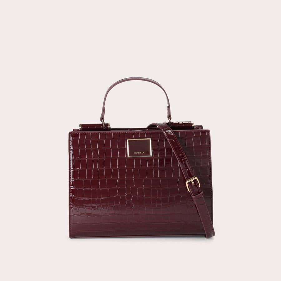 JESSICA MIDI TOTE Red Tweed Cross Body Bag by CARVELA
