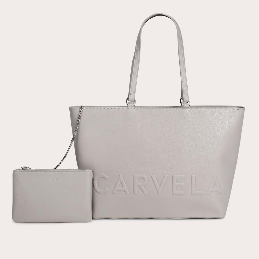 FRAME WINGED SHOPPER Grey Shopper Bag by CARVELA