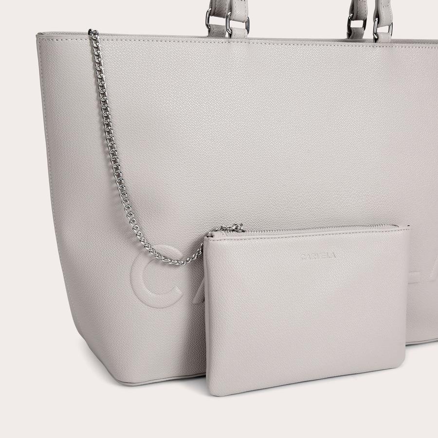 FRAME WINGED SHOPPER Grey Shopper Bag by CARVELA