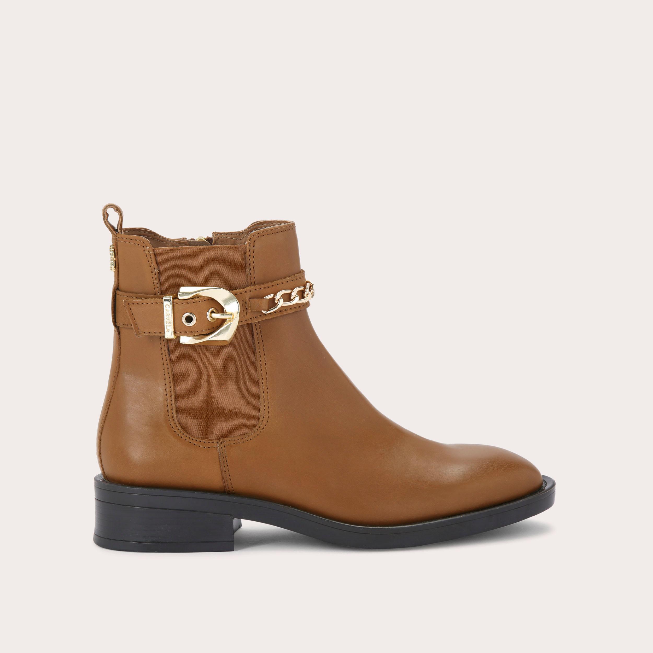 Carvela storm flat store ankle boots tan