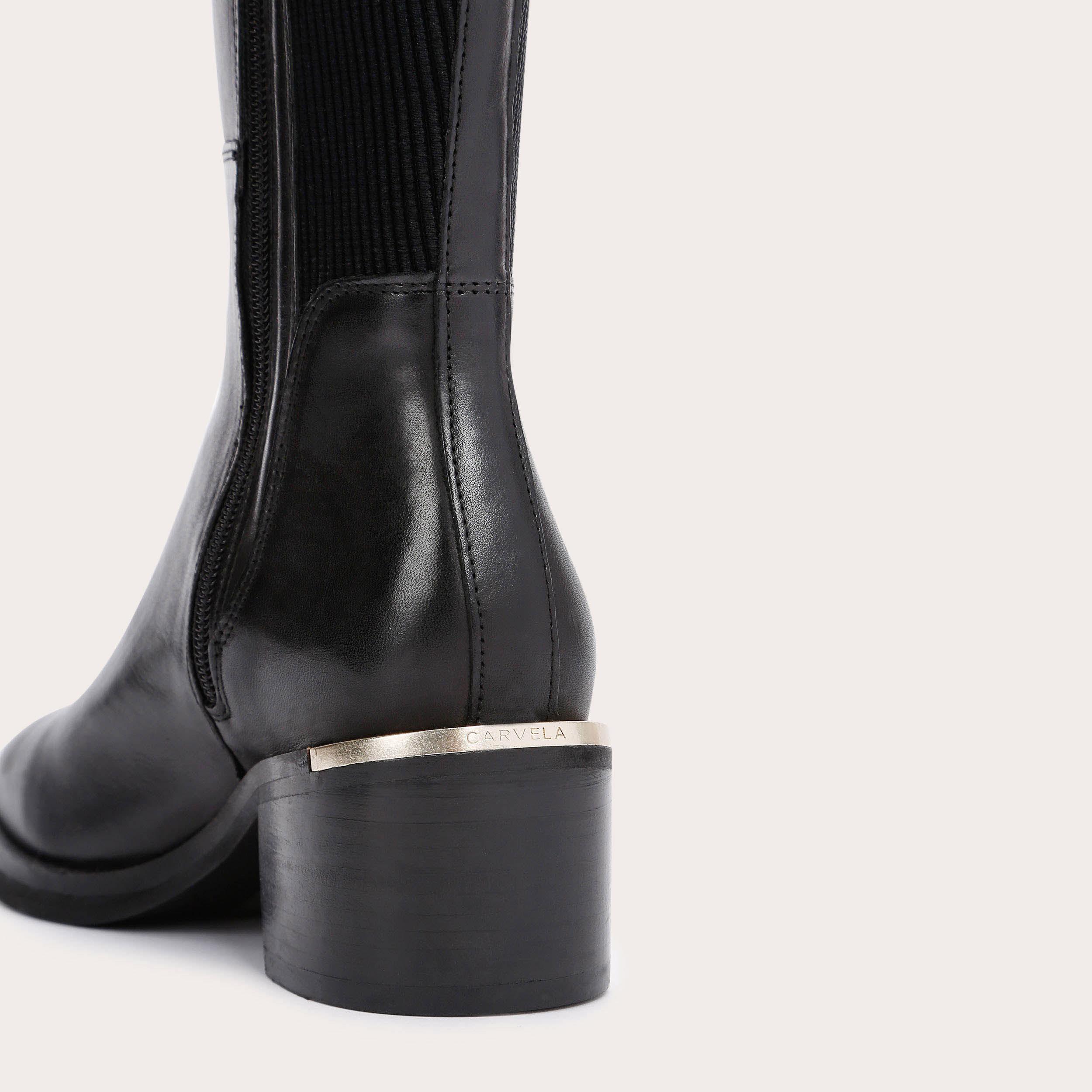 carvela black knee high boots