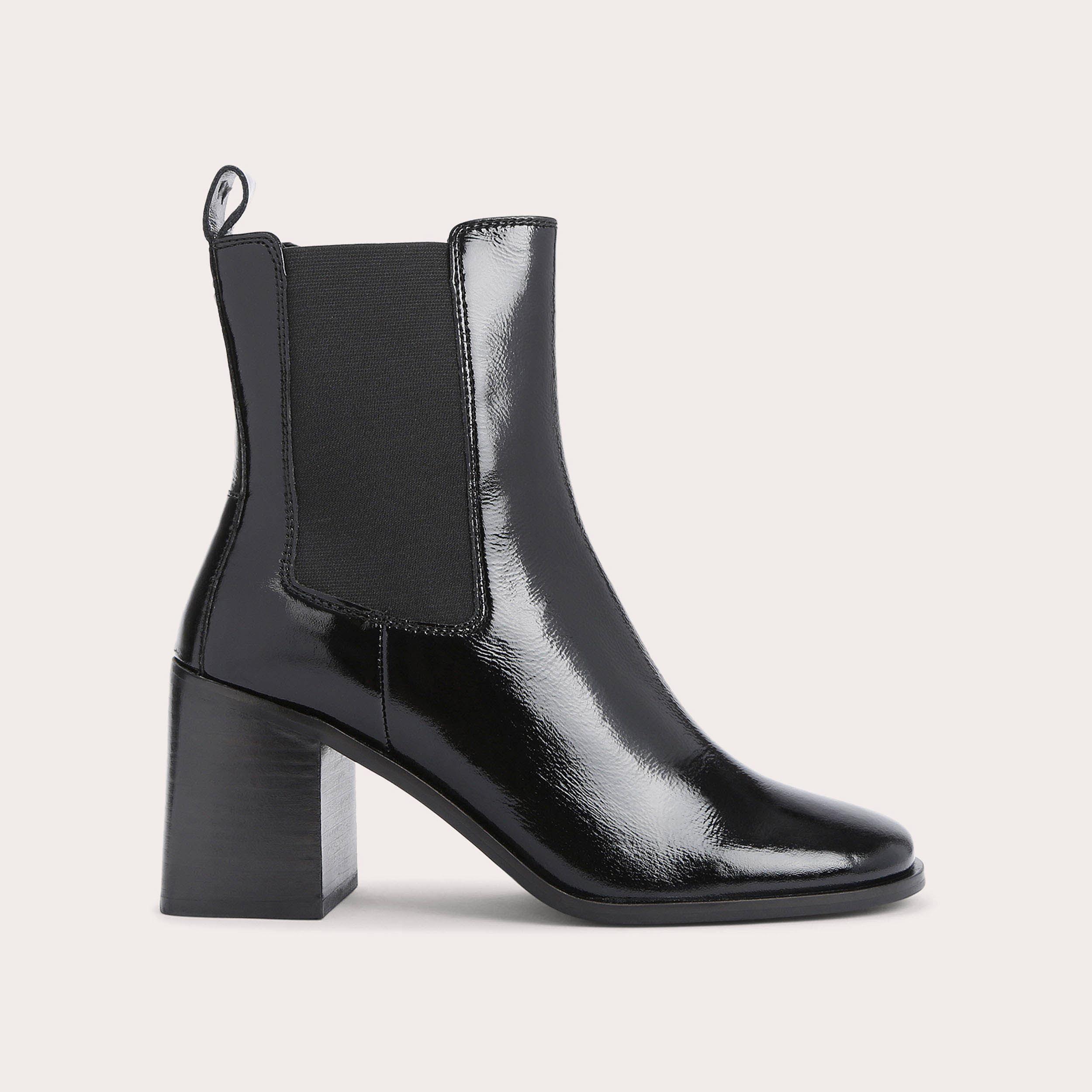 Patent heeled ankle boots sale