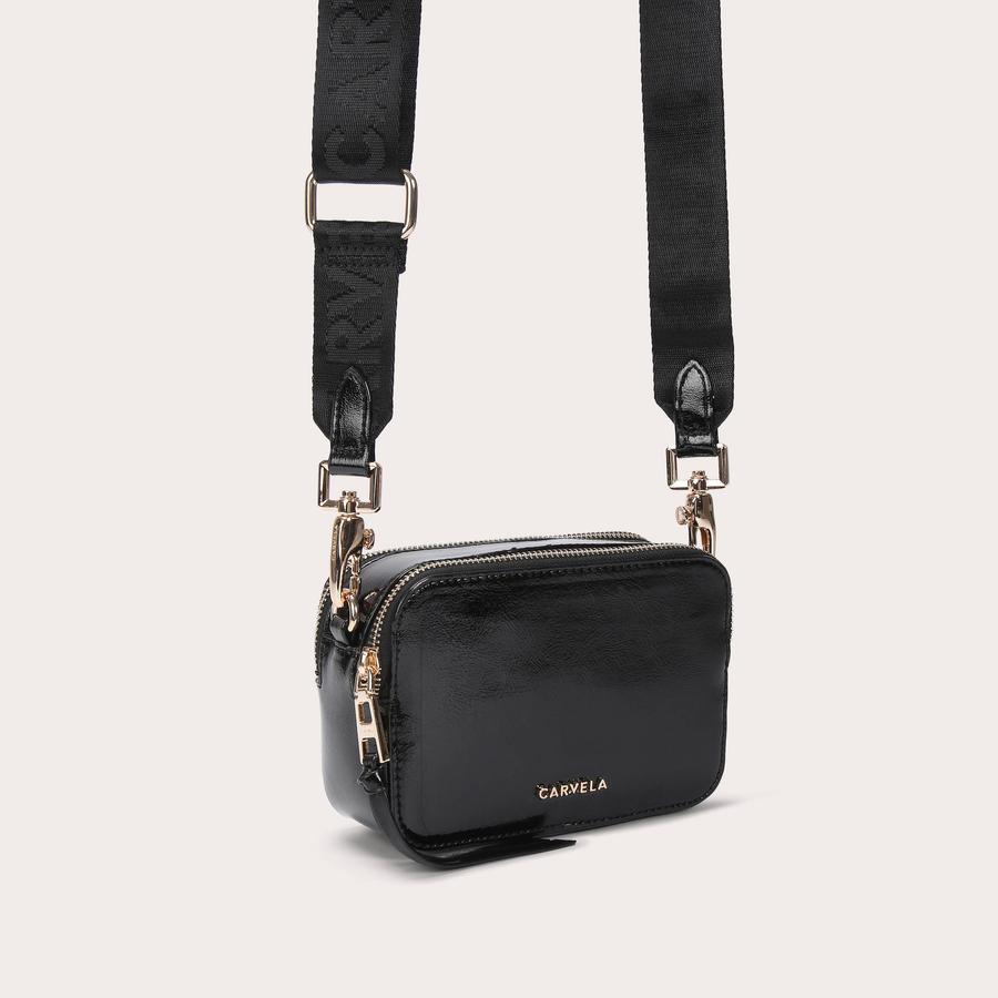 ICON MINI X BODY Black Mini Cross Body Bag by CARVELA