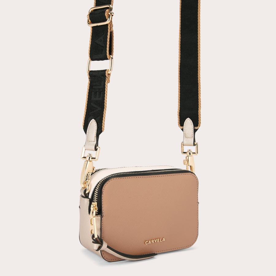 ICON MINI X BODY Camel Cross Body Bag by CARVELA