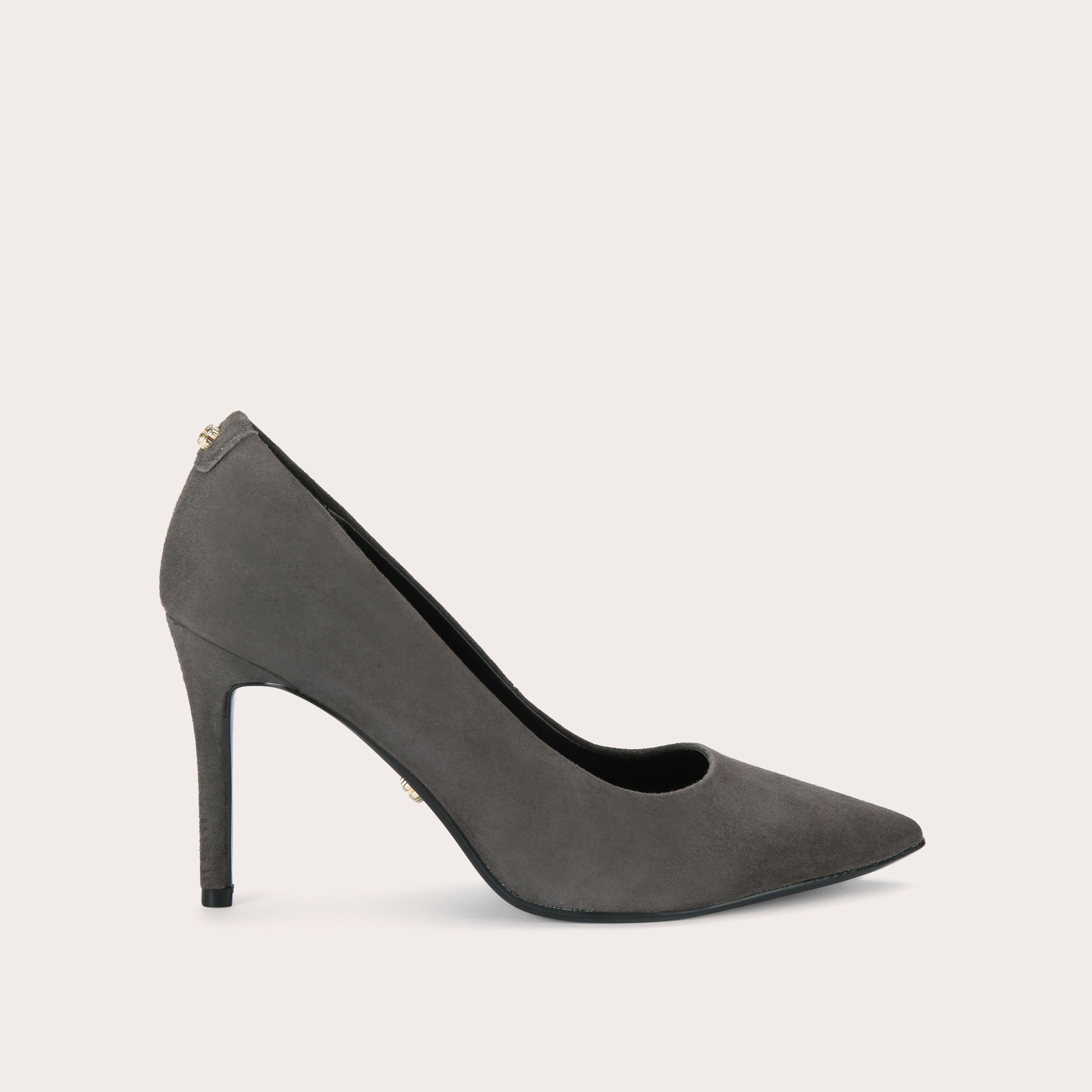 Dark grey best sale suede pumps