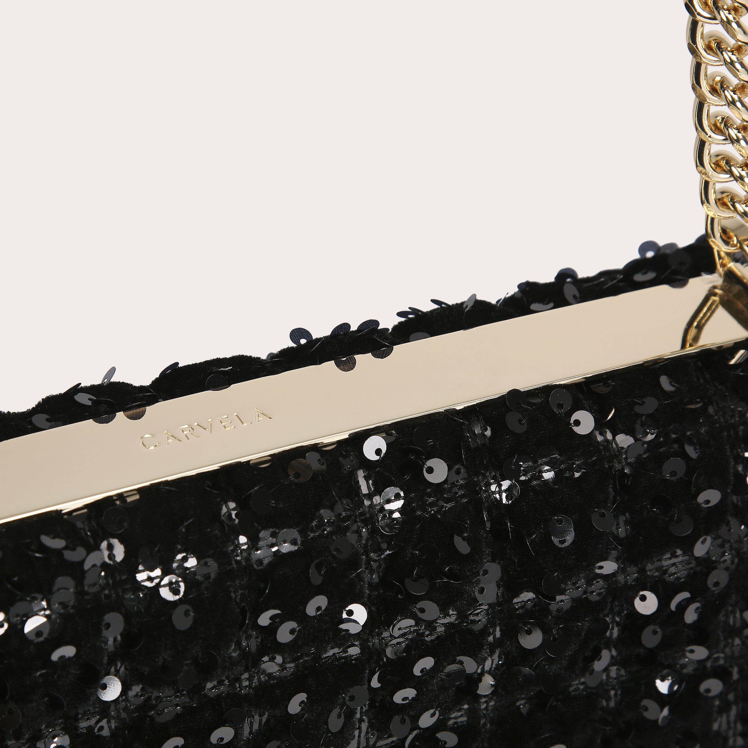 BROOKLYN MAXI Tweed Sequin Shoulder Oversized Bag by CARVELA