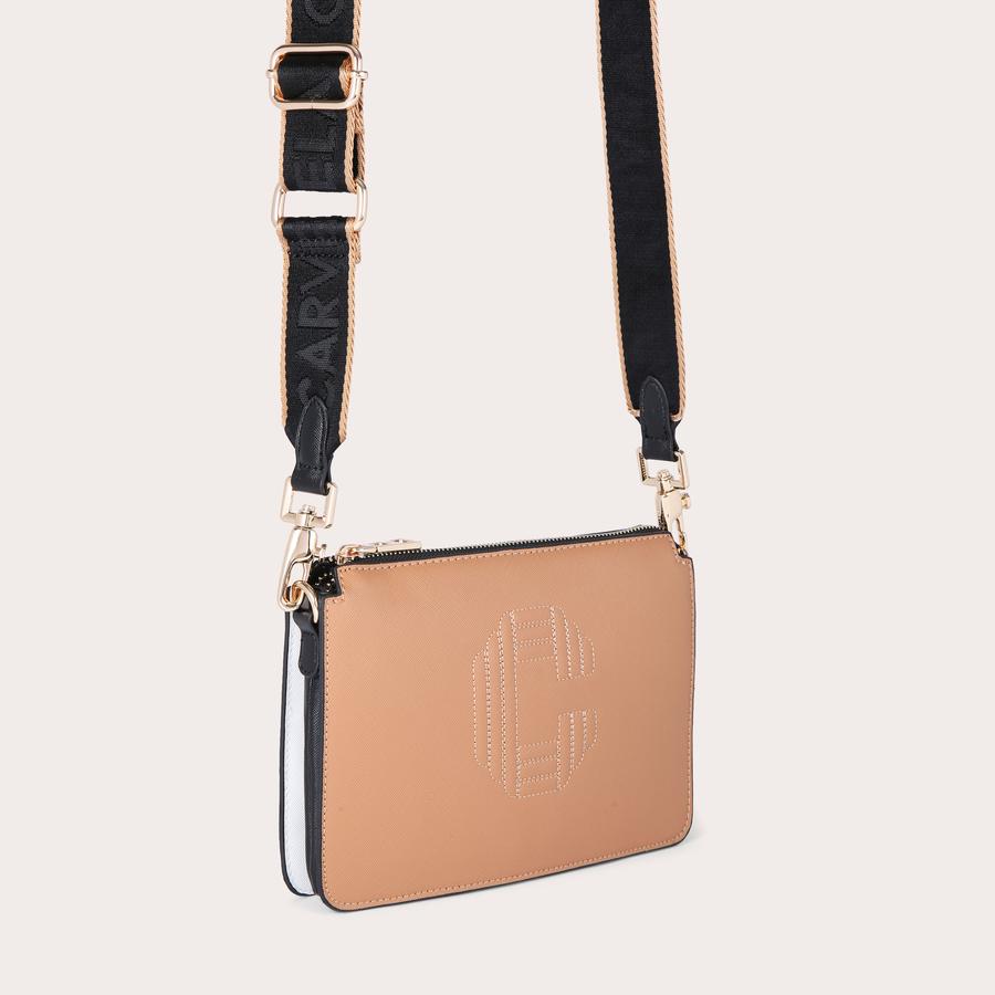 ICON TRIPLE Beige Cross Body Bag by CARVELA