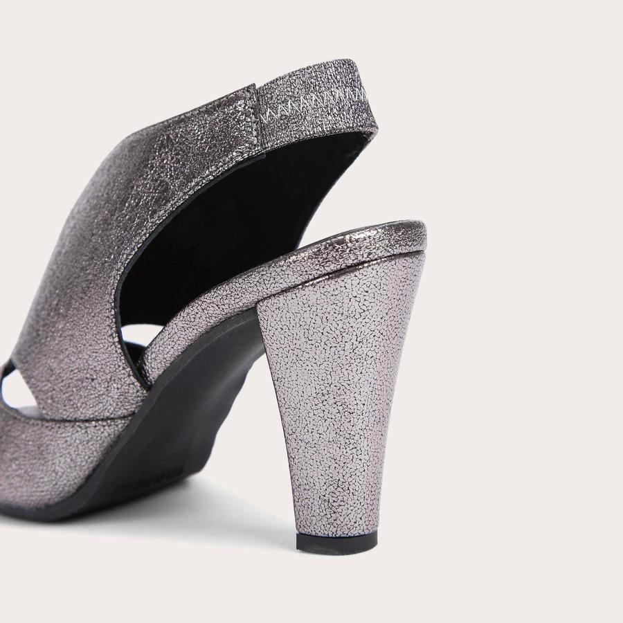 ARABELLA Gunmetal Metallic Cone Heels by CARVELA COMFORT