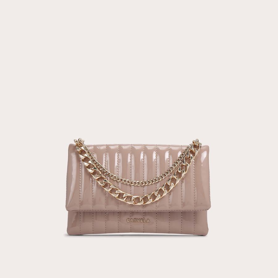 Blush patent clutch bag hotsell