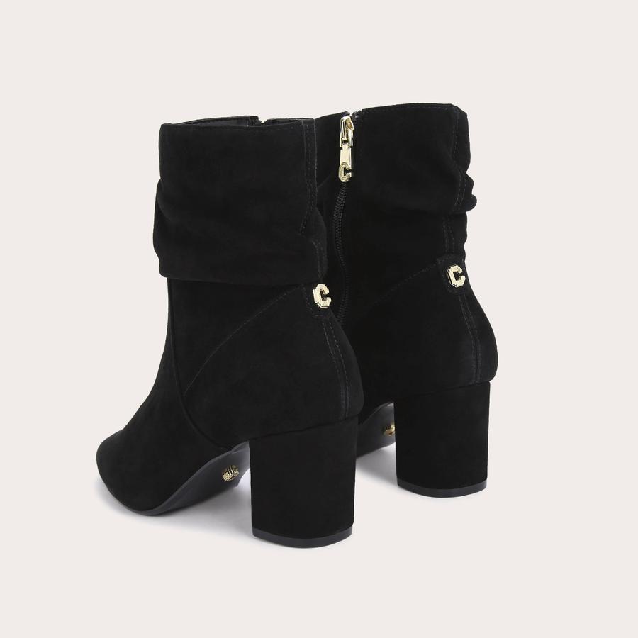 Ladies black slouch ankle boots hotsell