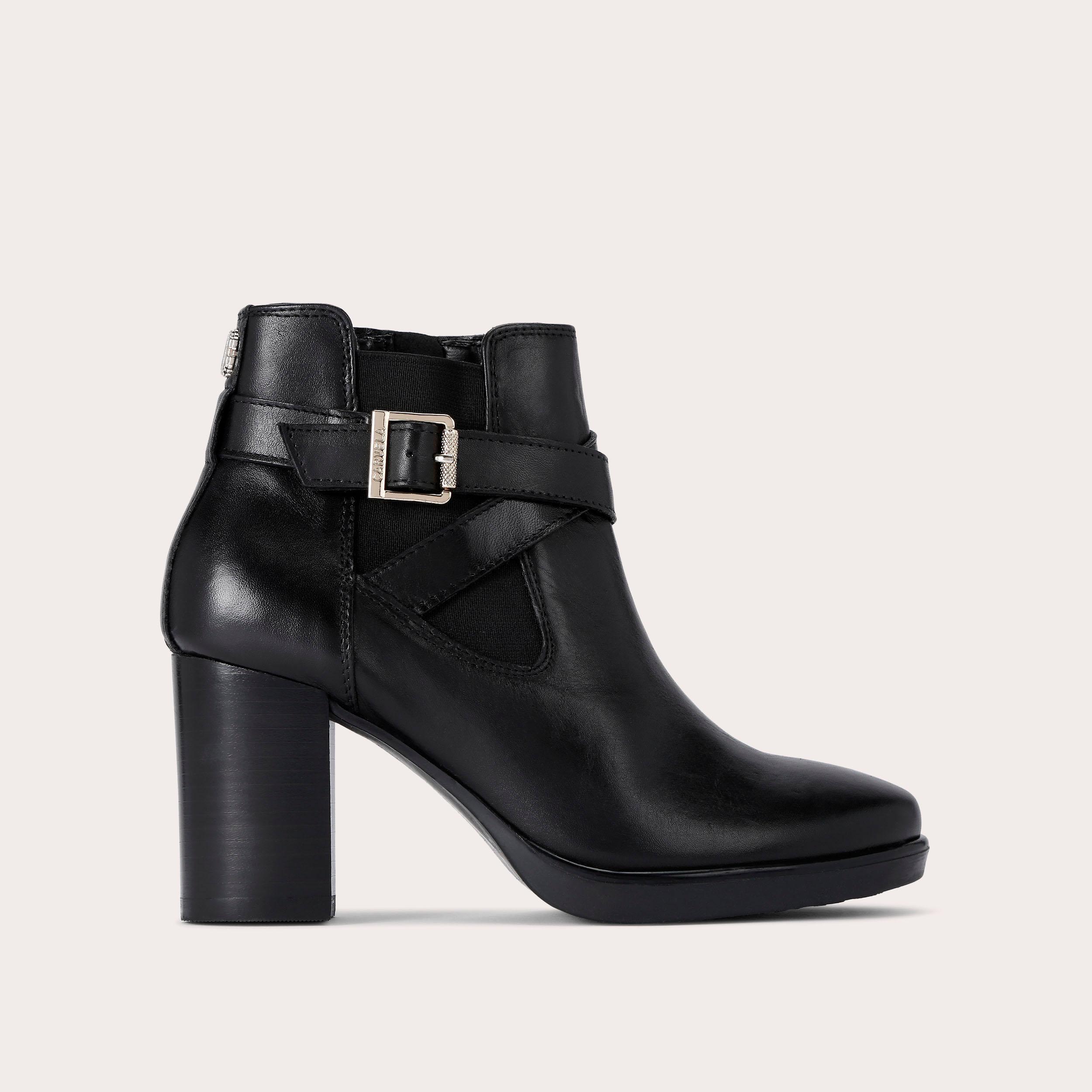 MEGA Black Leather Ankle Boots by CARVELA COMFORT