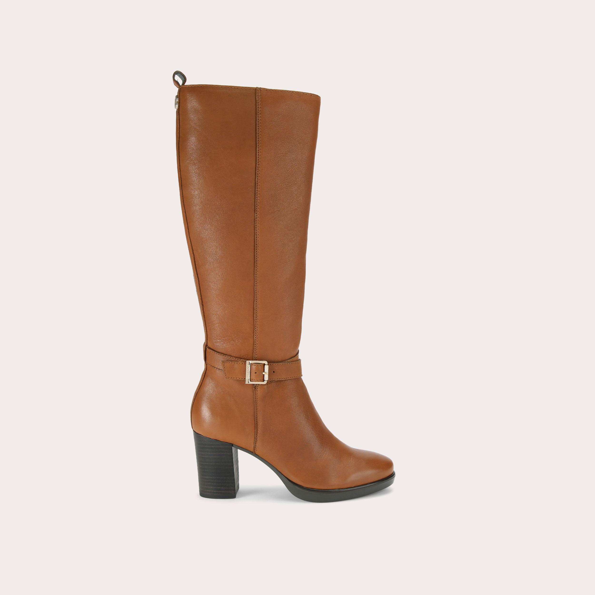 SILVER 2 KNEE HIGH Dark Brown Leather Knee High Boot by CARVELA