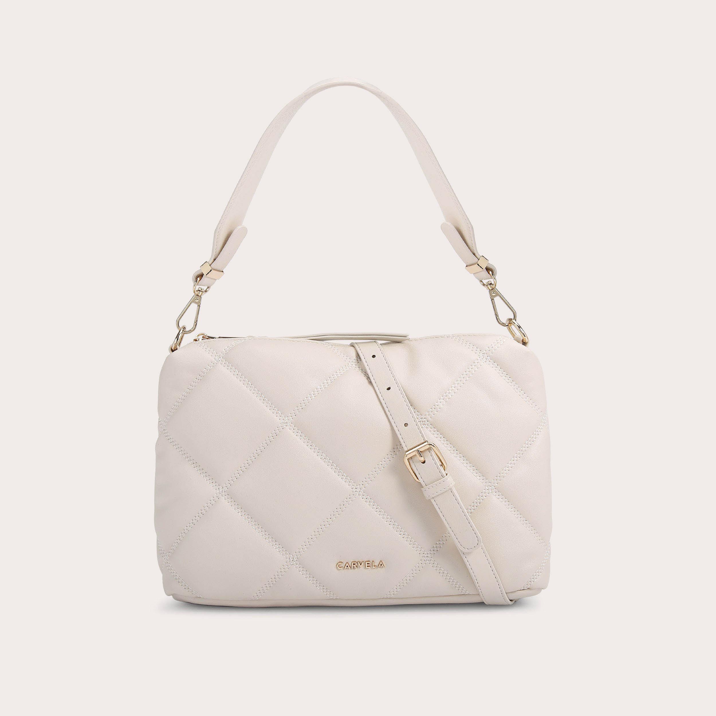 LIBERTY MINI Bone Quilted Cross Body Mini Bag by CARVELA