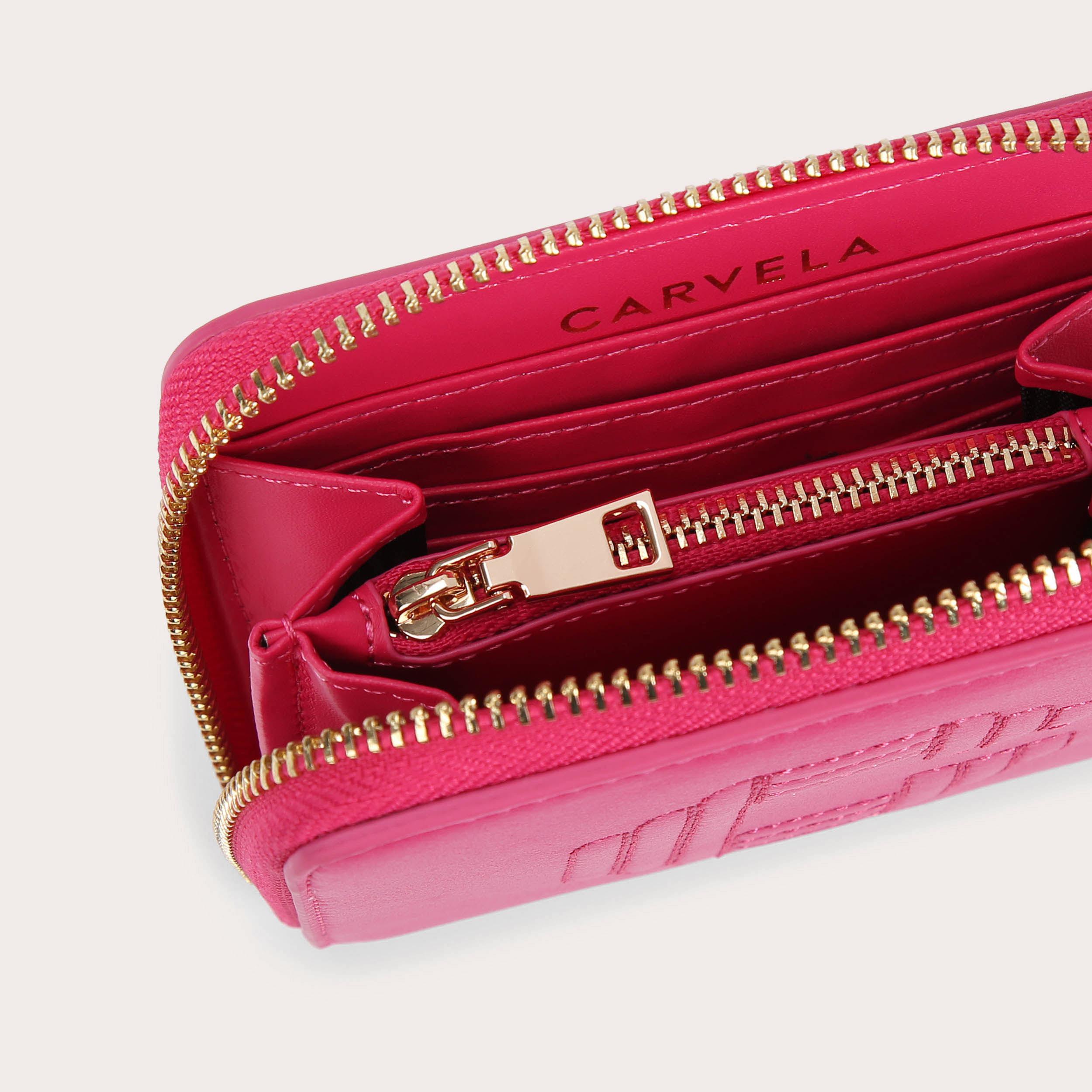 ICON SQ WALLET Fuchsia C Zip Around Square Wallet by CARVELA
