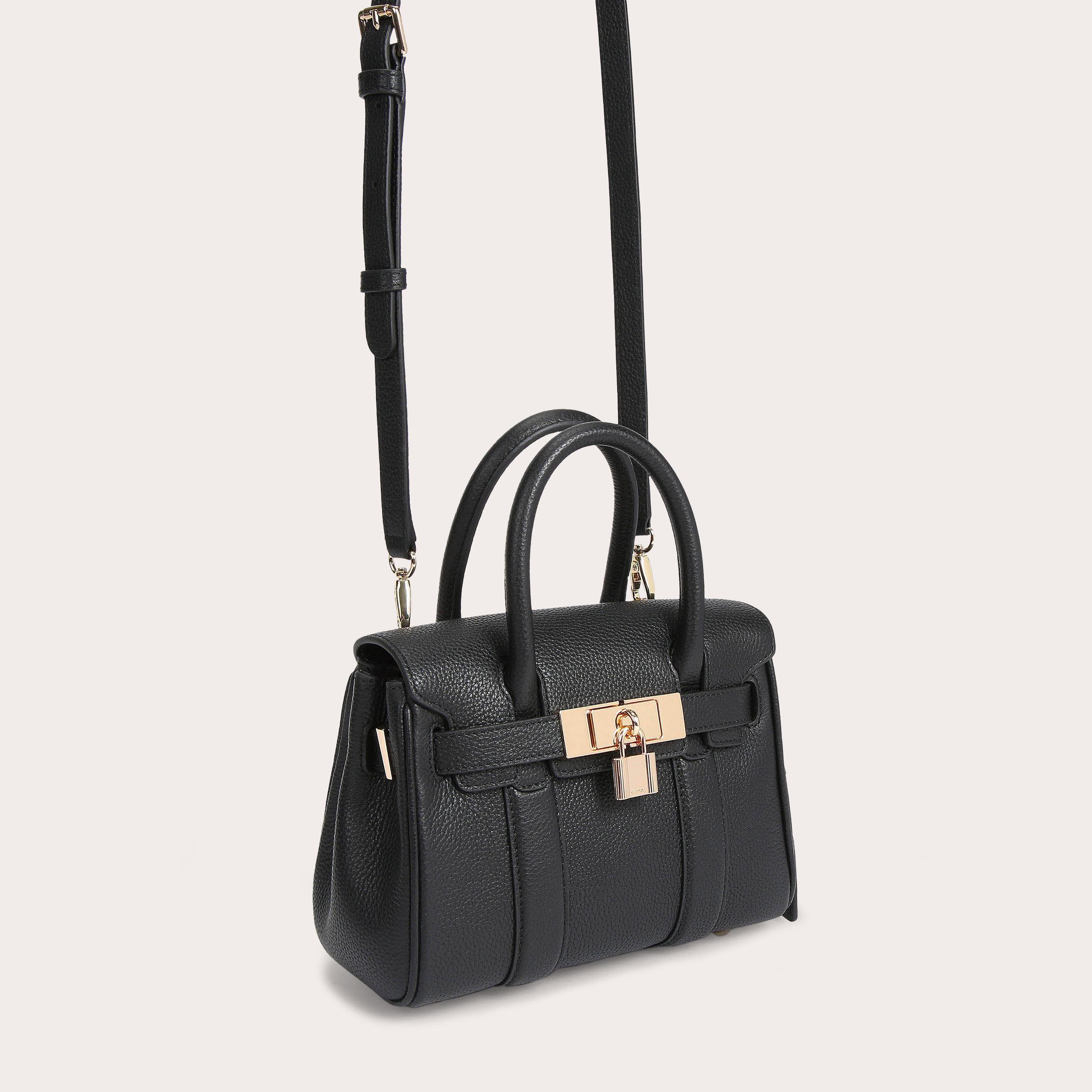 HENLEY LOCK MINI TOTE Black Mini Tote Bag by CARVELA