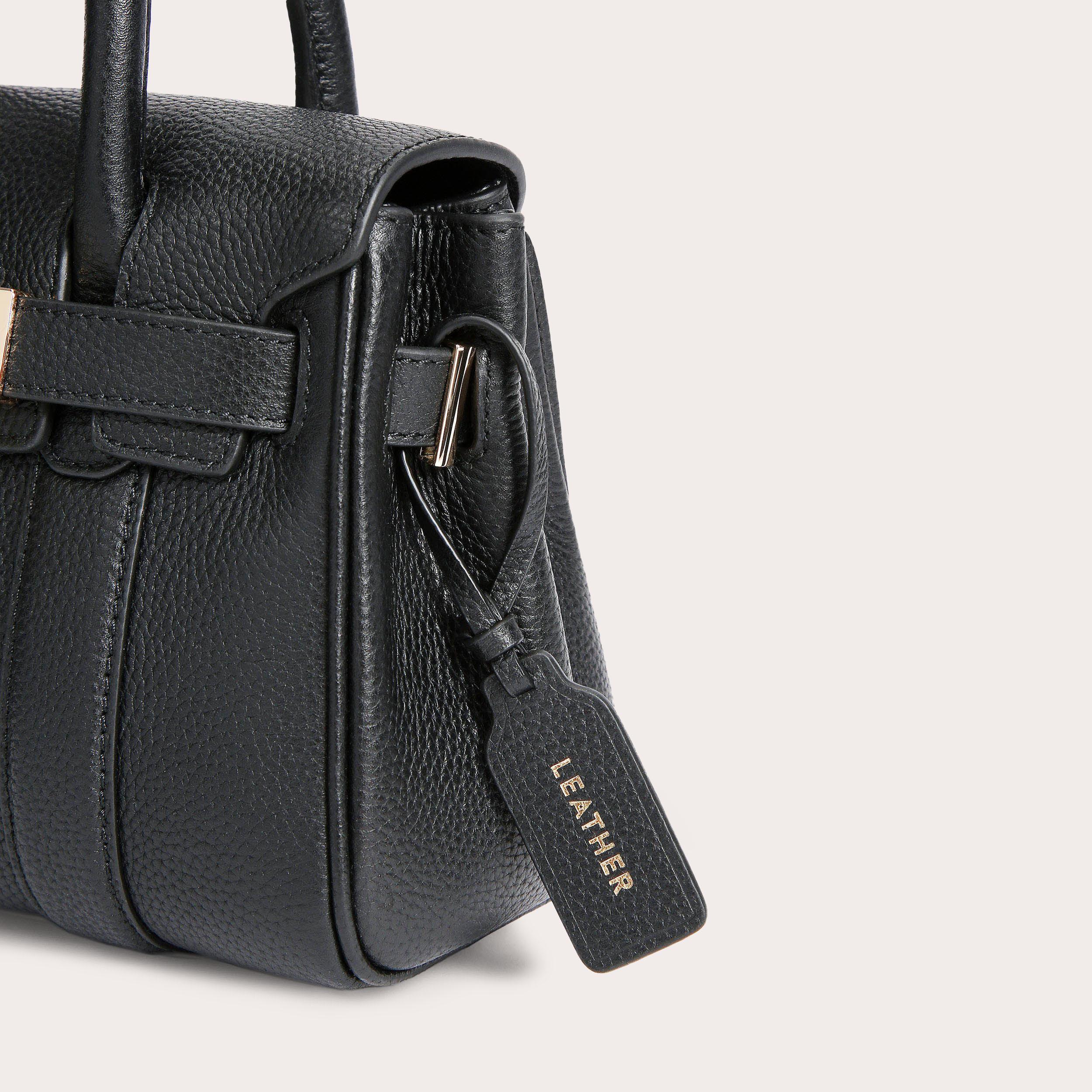 HENLEY LOCK MINI TOTE Black Mini Tote Bag by CARVELA