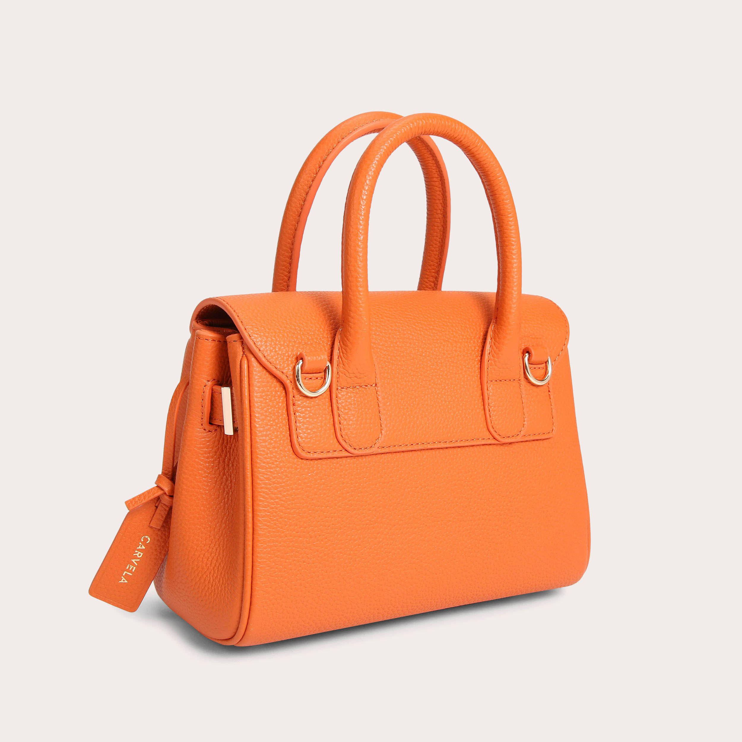 HENLEY LOCK MINI TOTE Orange Mini Tote Bag by CARVELA