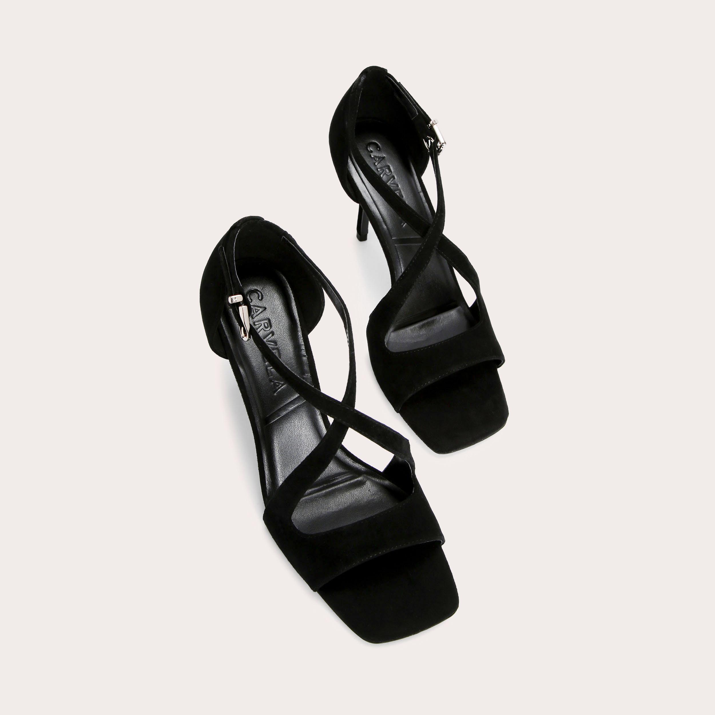 carvela pointed asymmetric strap heels