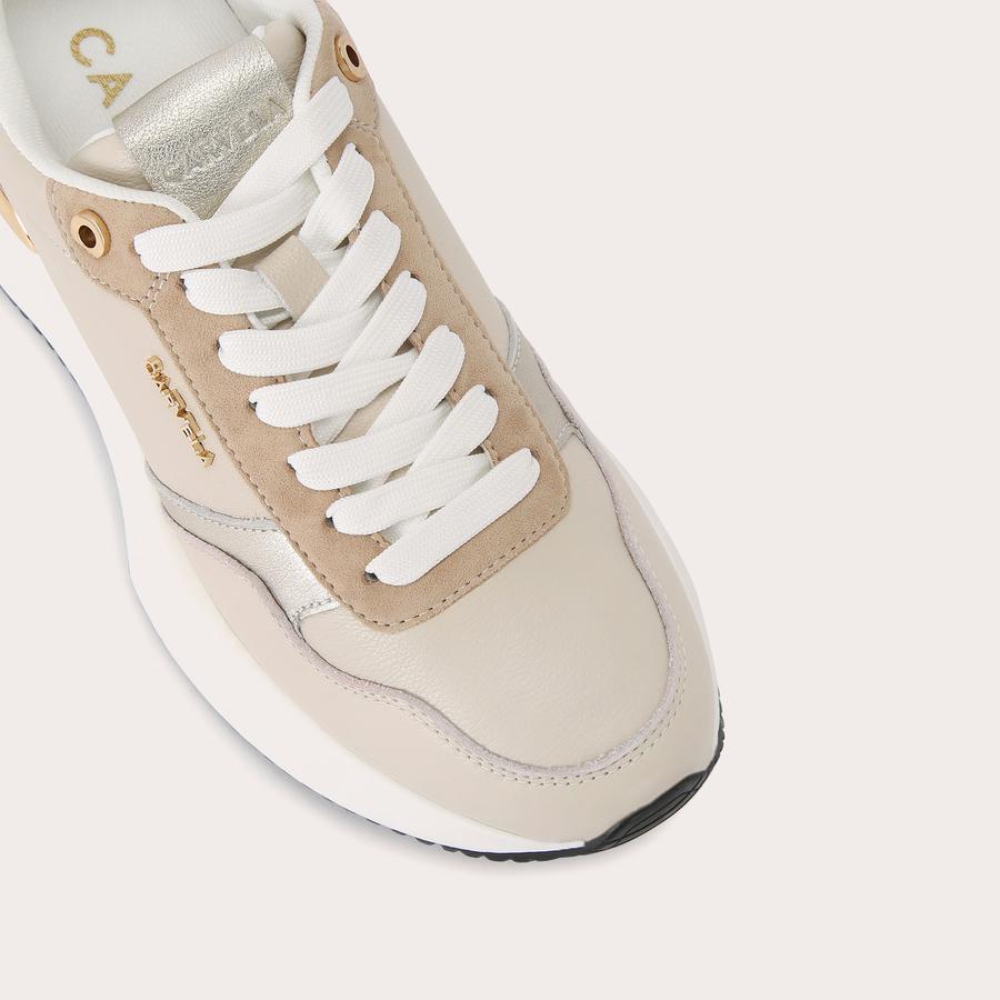 FLARE Taupe Lace Up Trainer by CARVELA