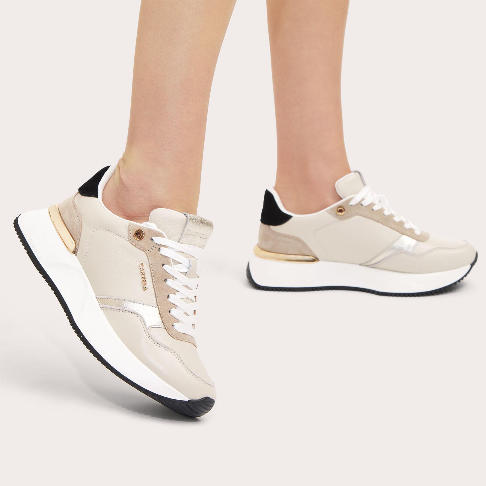 FLARE Taupe Lace Up Trainer by CARVELA