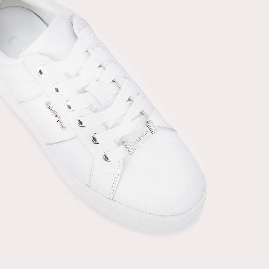 CONNECTED White Leather Lace Up Trainer by CARVELA